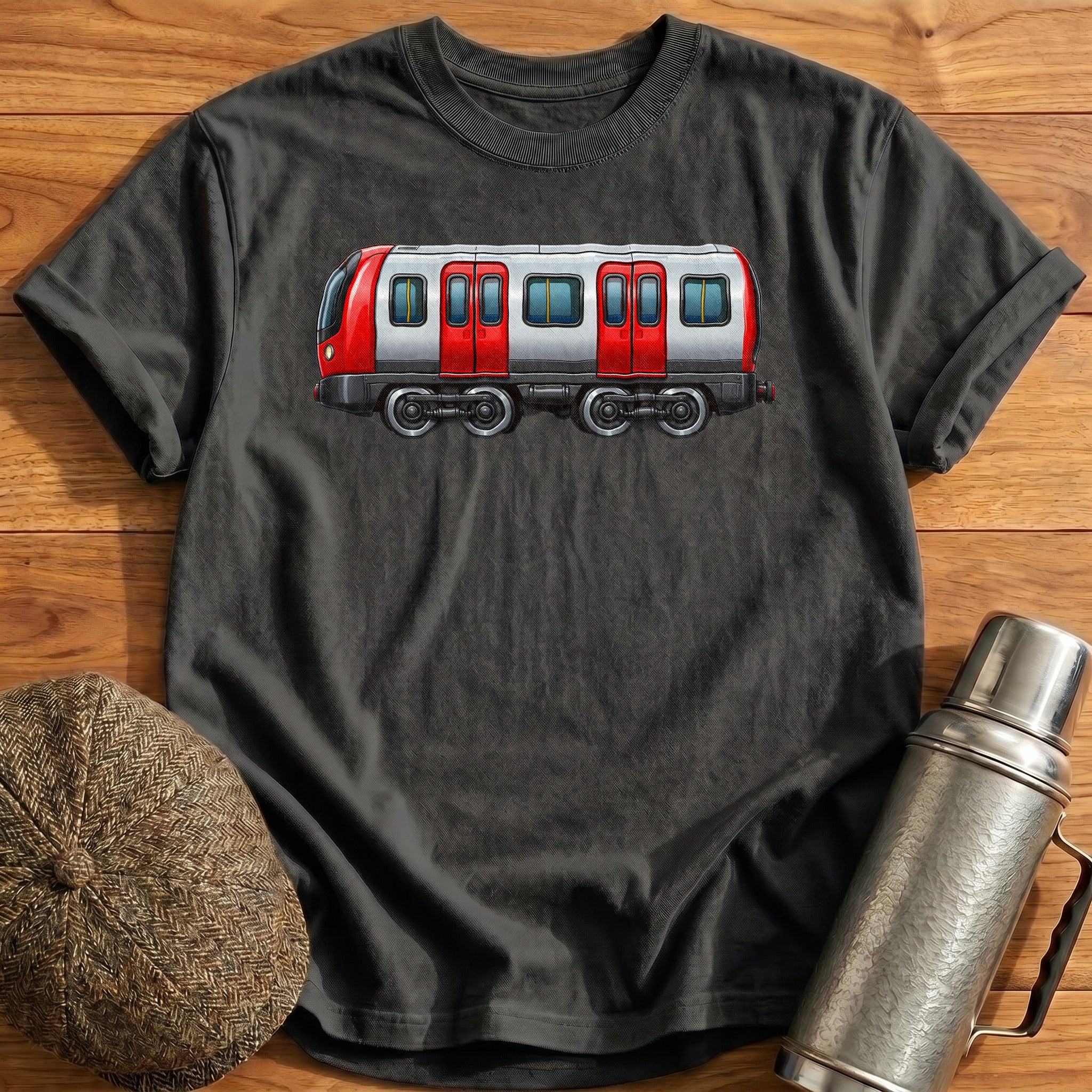 Tubetrain Side T-Shirt - Charcoal