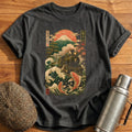 Ukiyoe Train T-Shirt - Charcoal