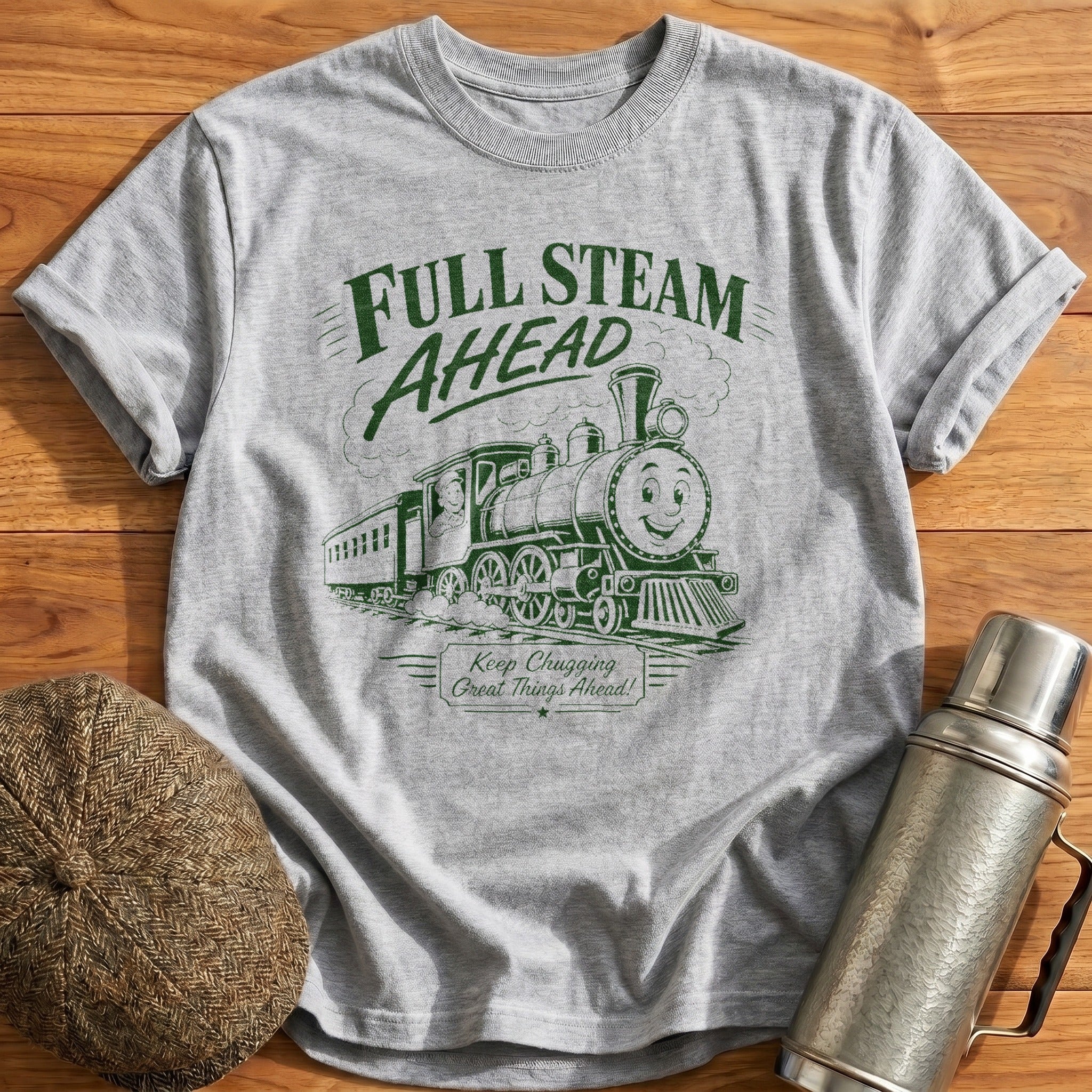 Full Steam Ahead T-Shirt - Sport Grey