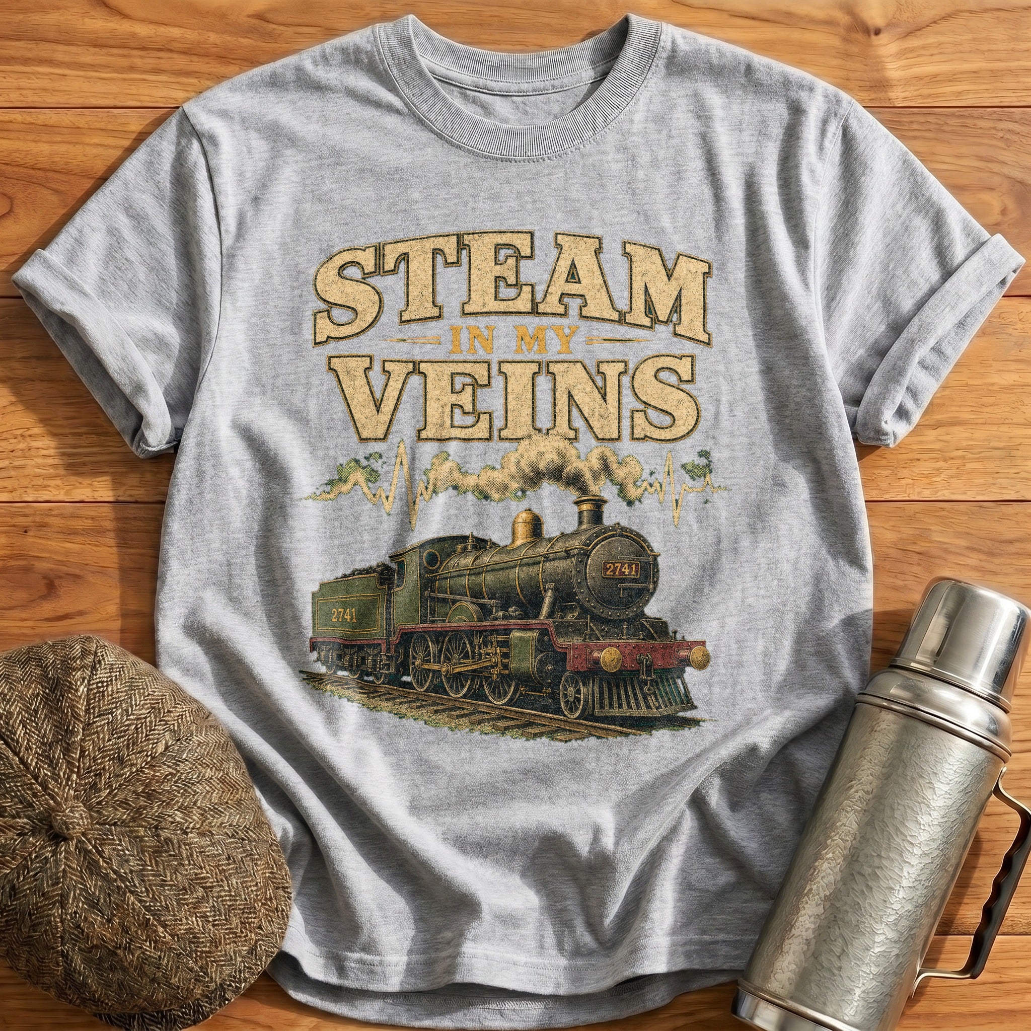 Steam in my Veins T-Shirt - Sport Grey