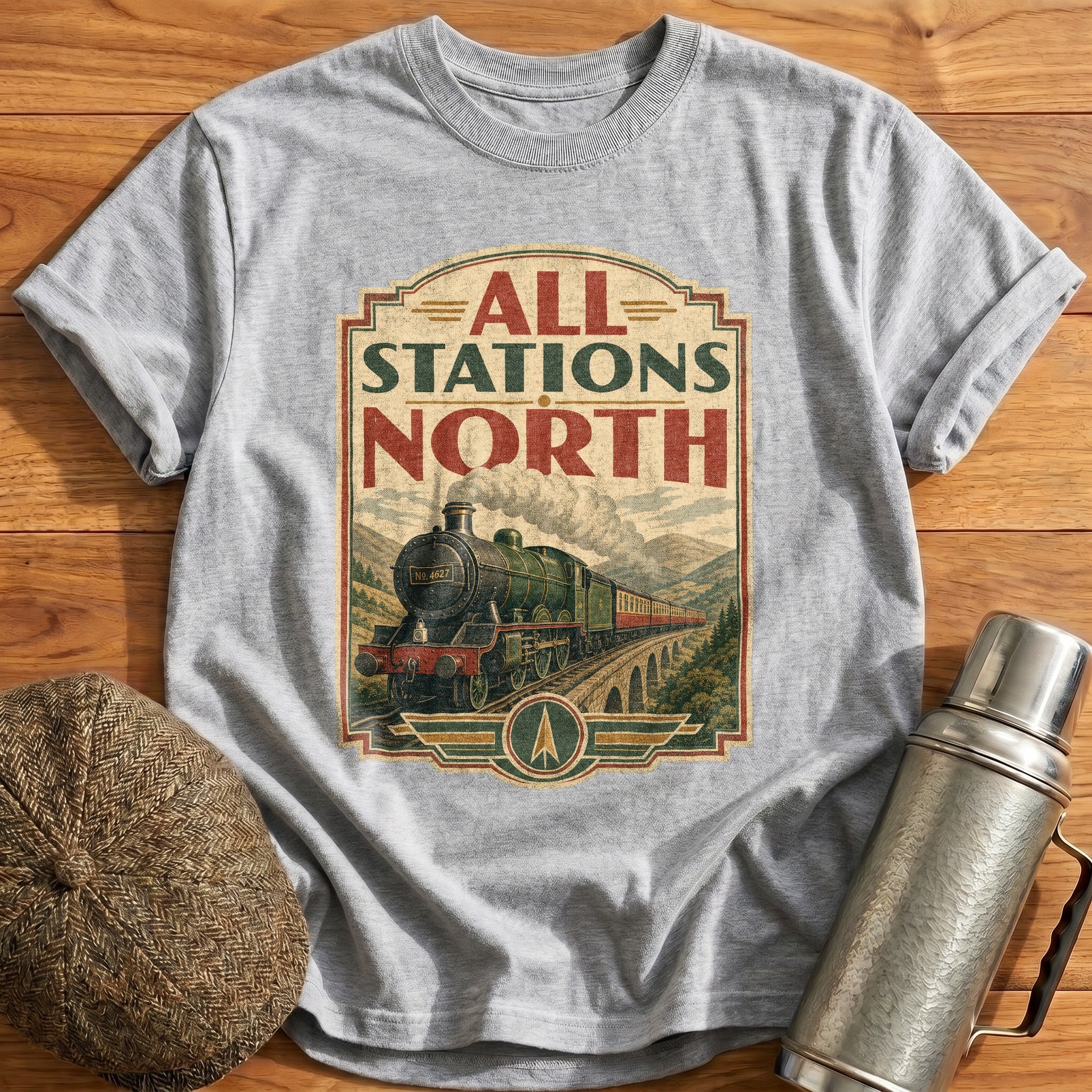 All Stations North T-Shirt - Sport Grey