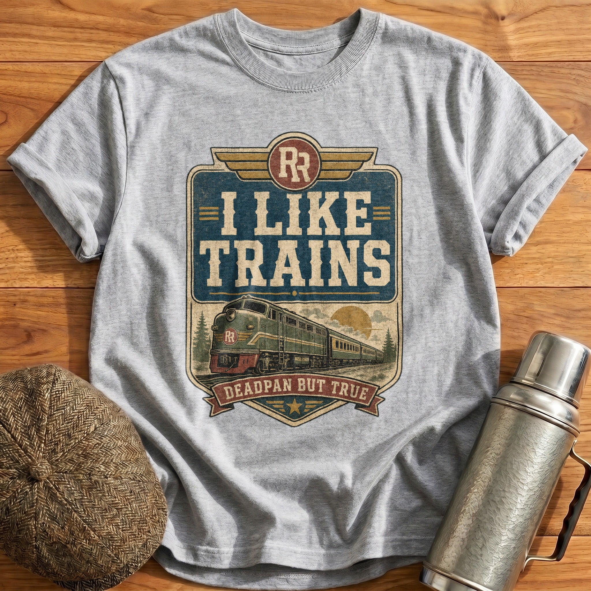 I Like Trains T-Shirt - Sport Grey