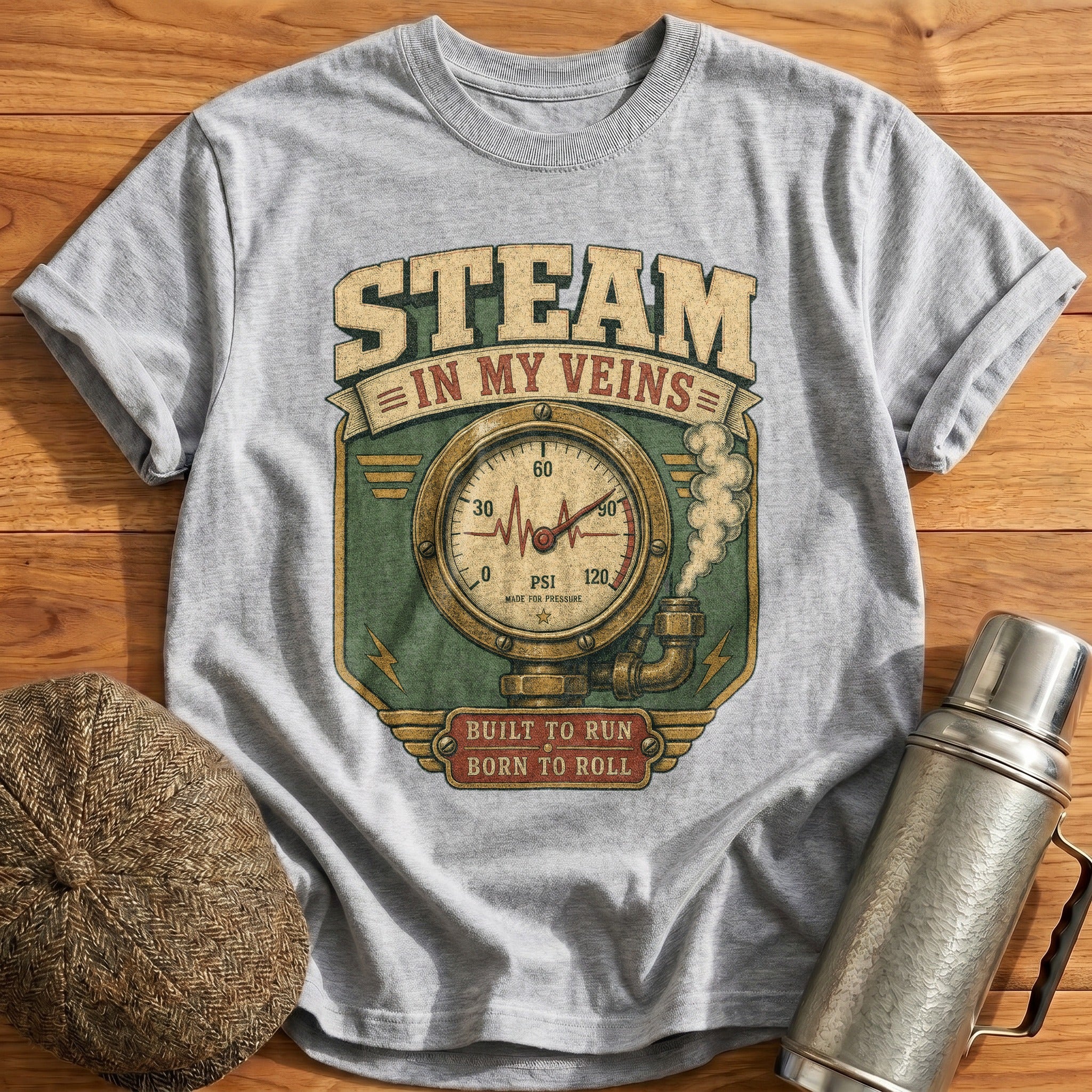 Steam in my Veins II T-Shirt - Sport Grey