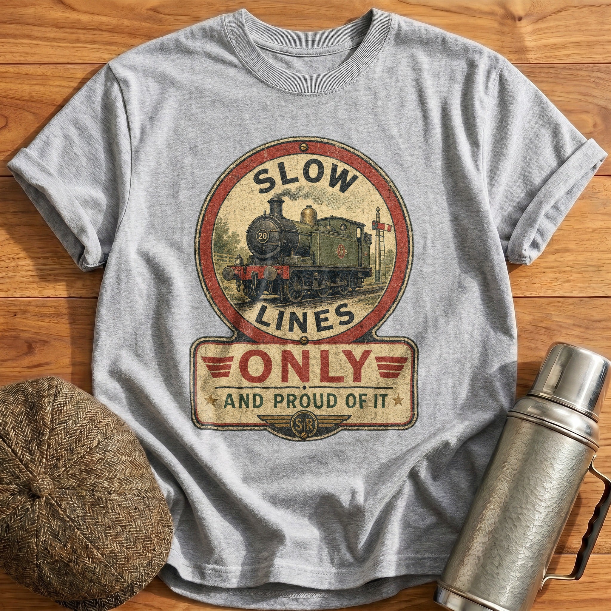 Slow Lines Only T-Shirt - Sport Grey