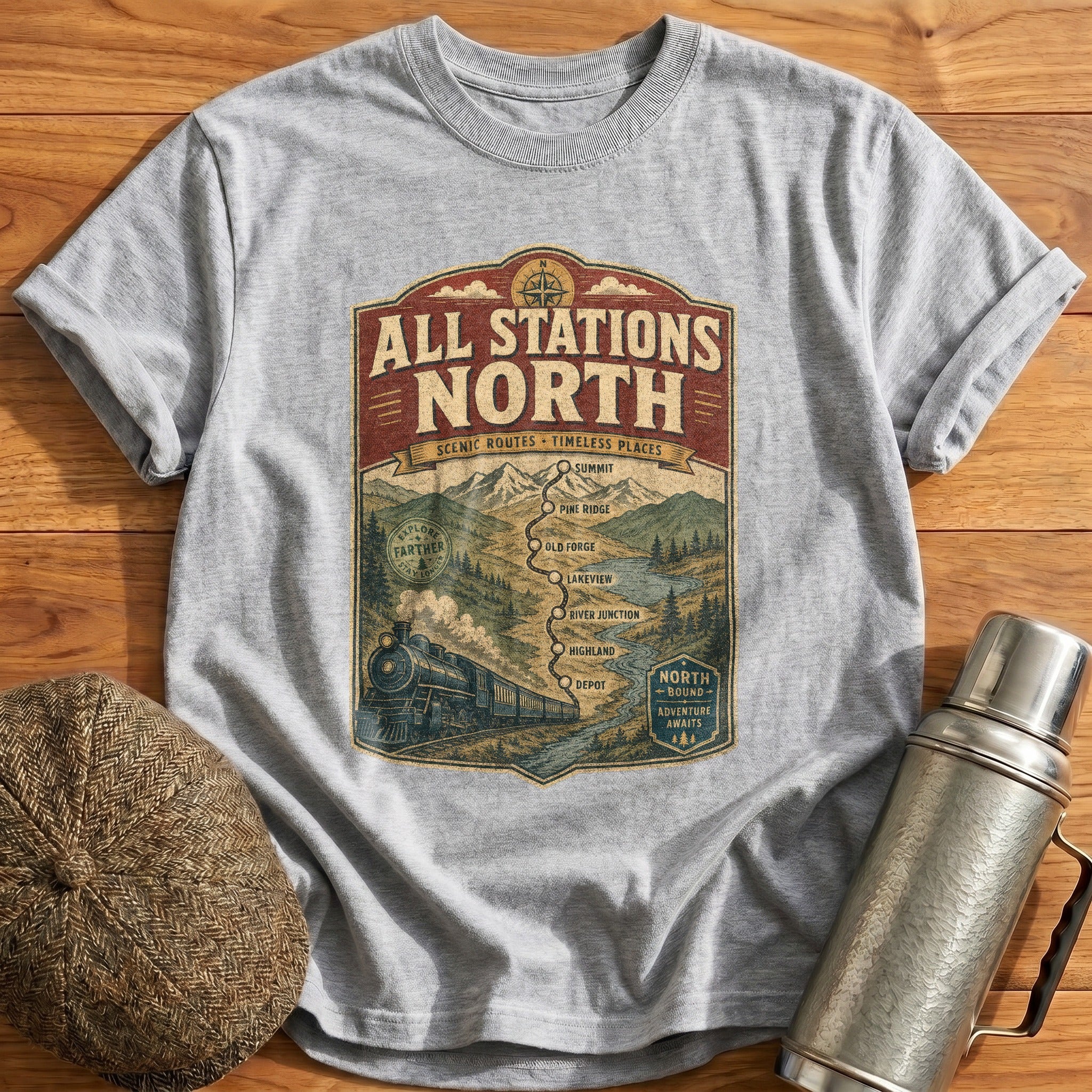 All Stations North II T-Shirt - Sport Grey