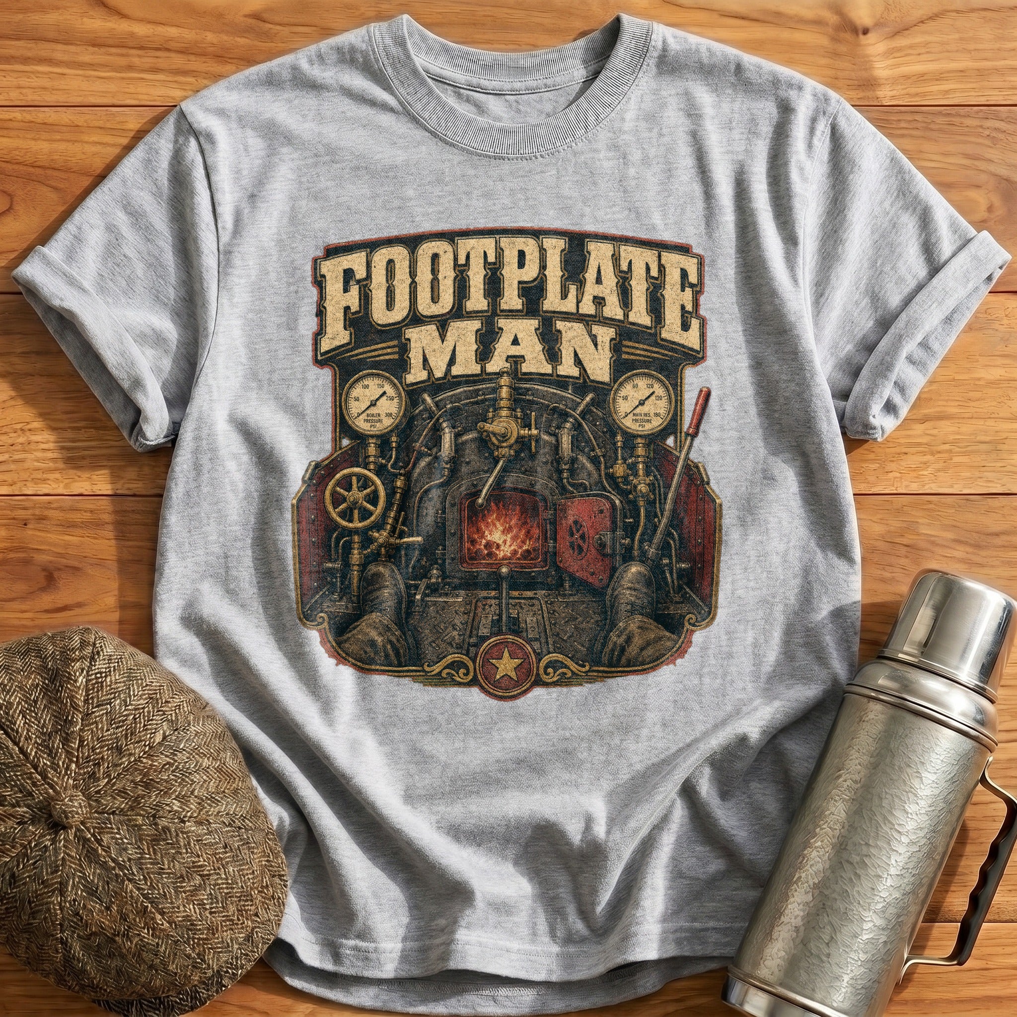 Footplate Man T-Shirt - Sport Grey