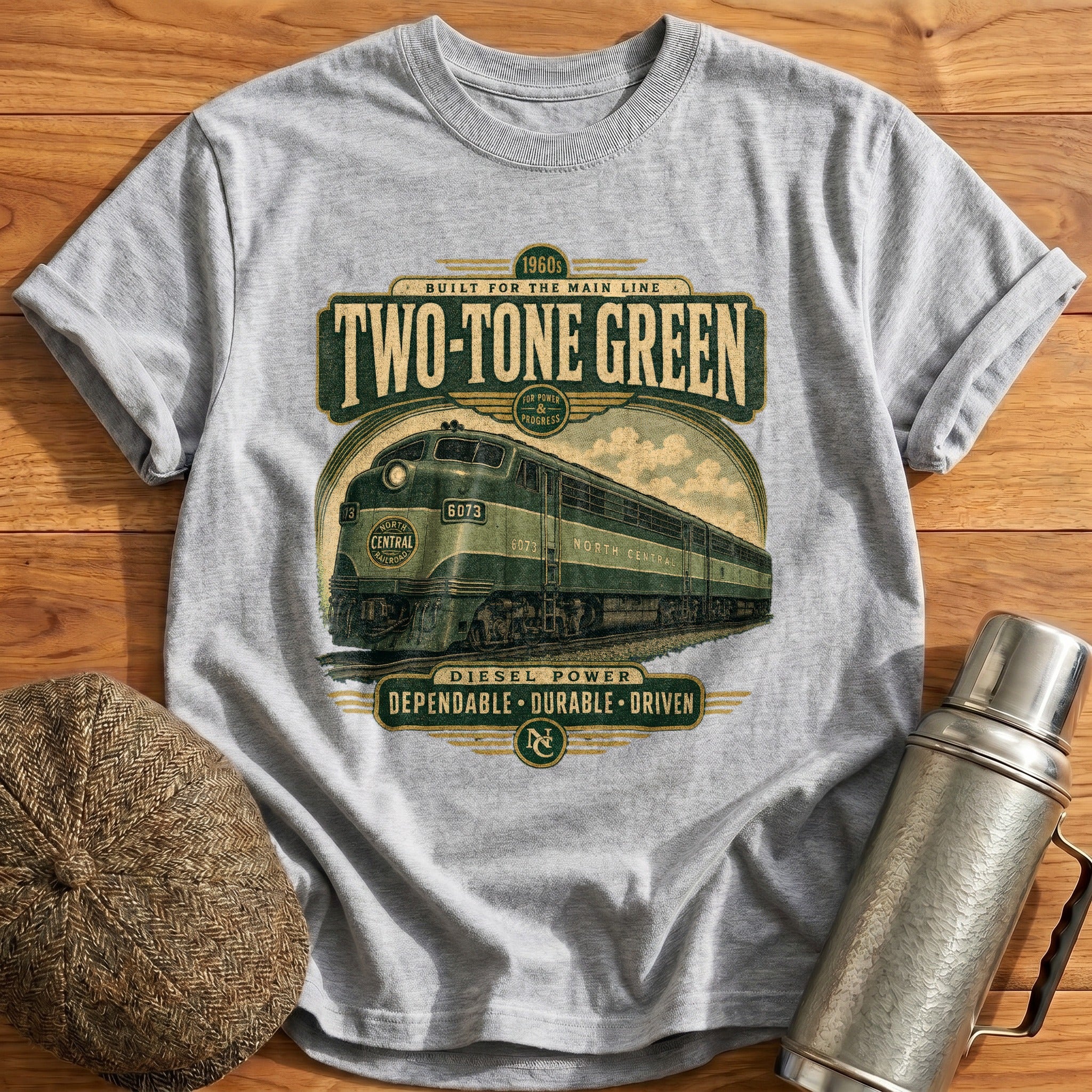 Two-tone Green T-Shirt - Sport Grey