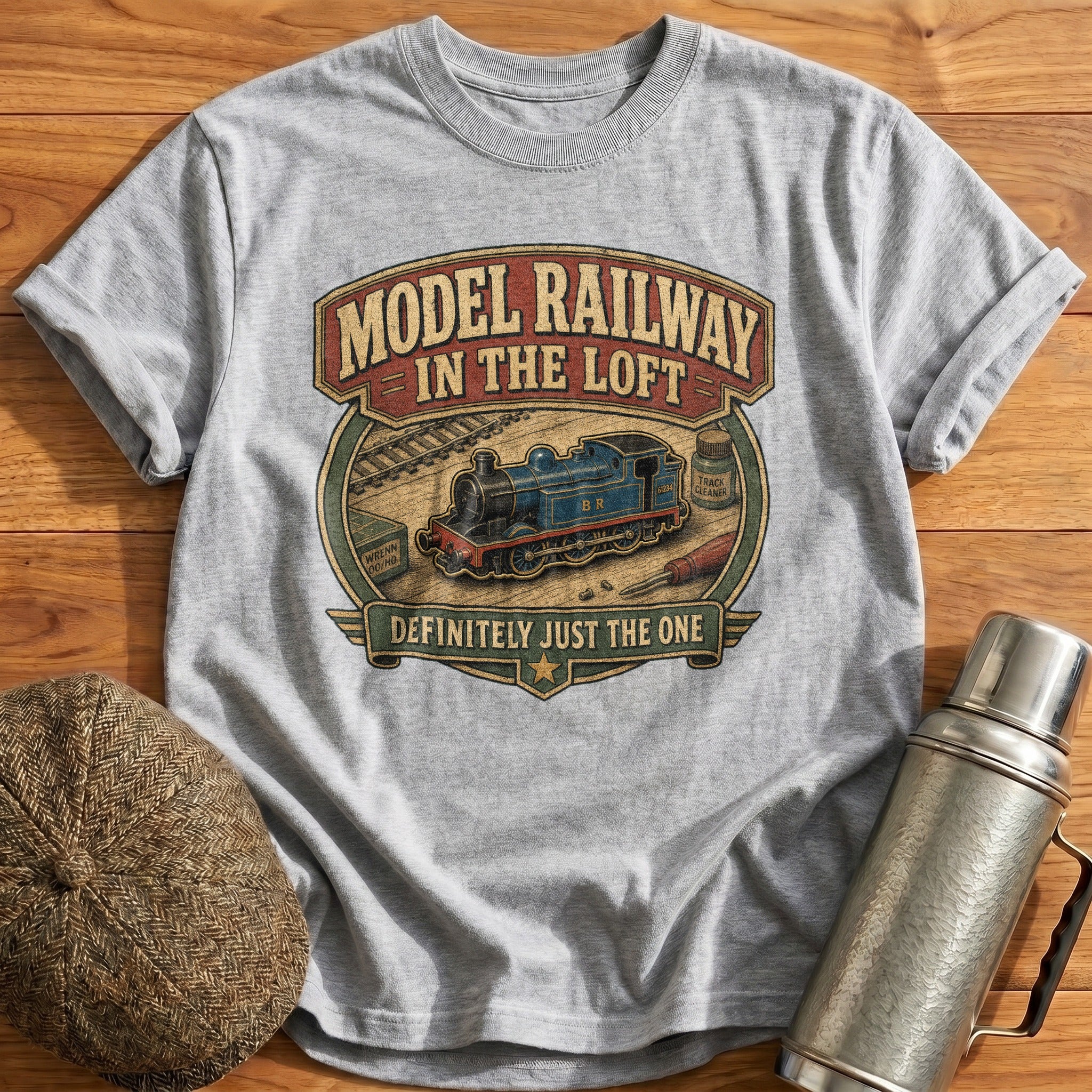 Model Railway in the Loft T-Shirt - Sport Grey