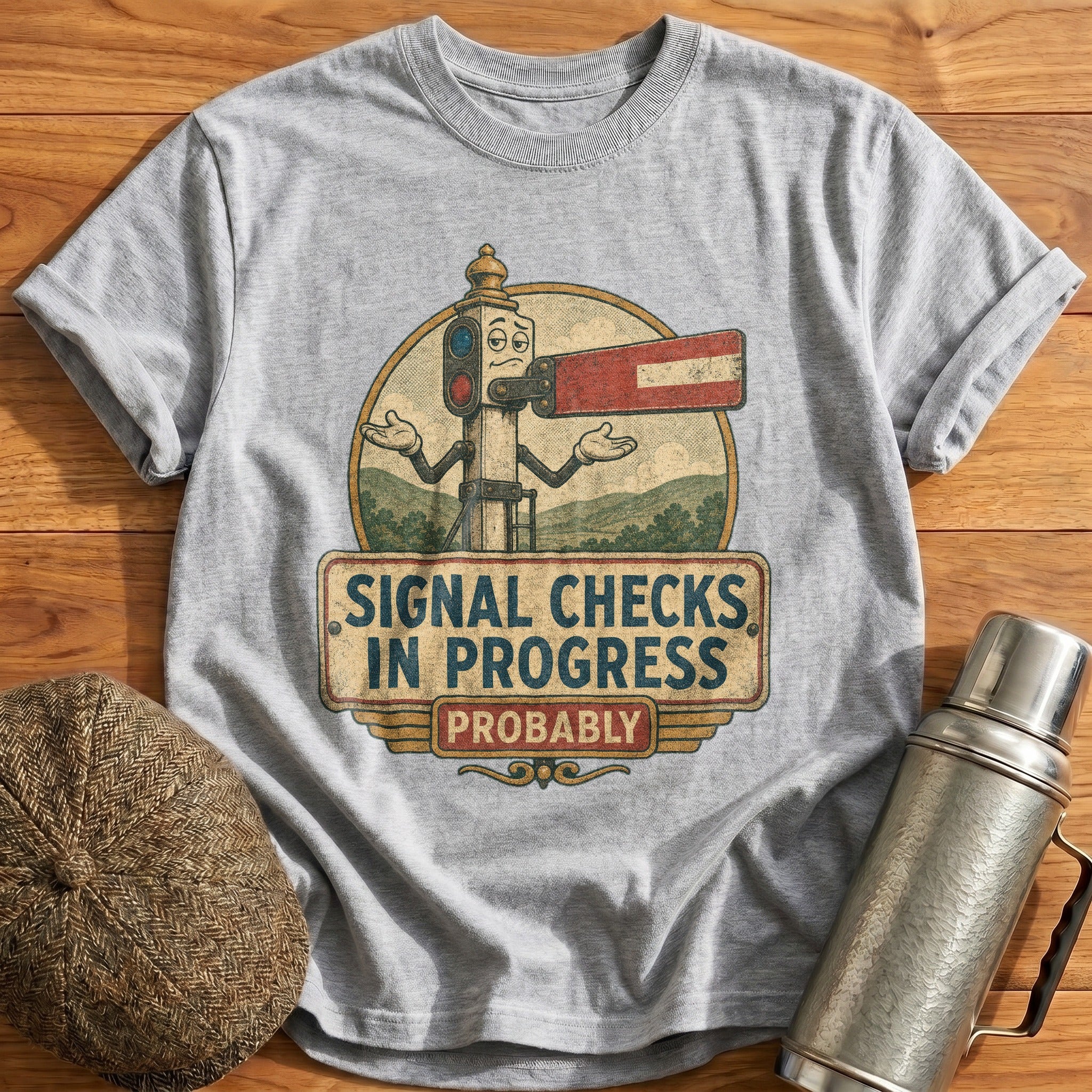 Signal Checks in Progress T-Shirt - Sport Grey