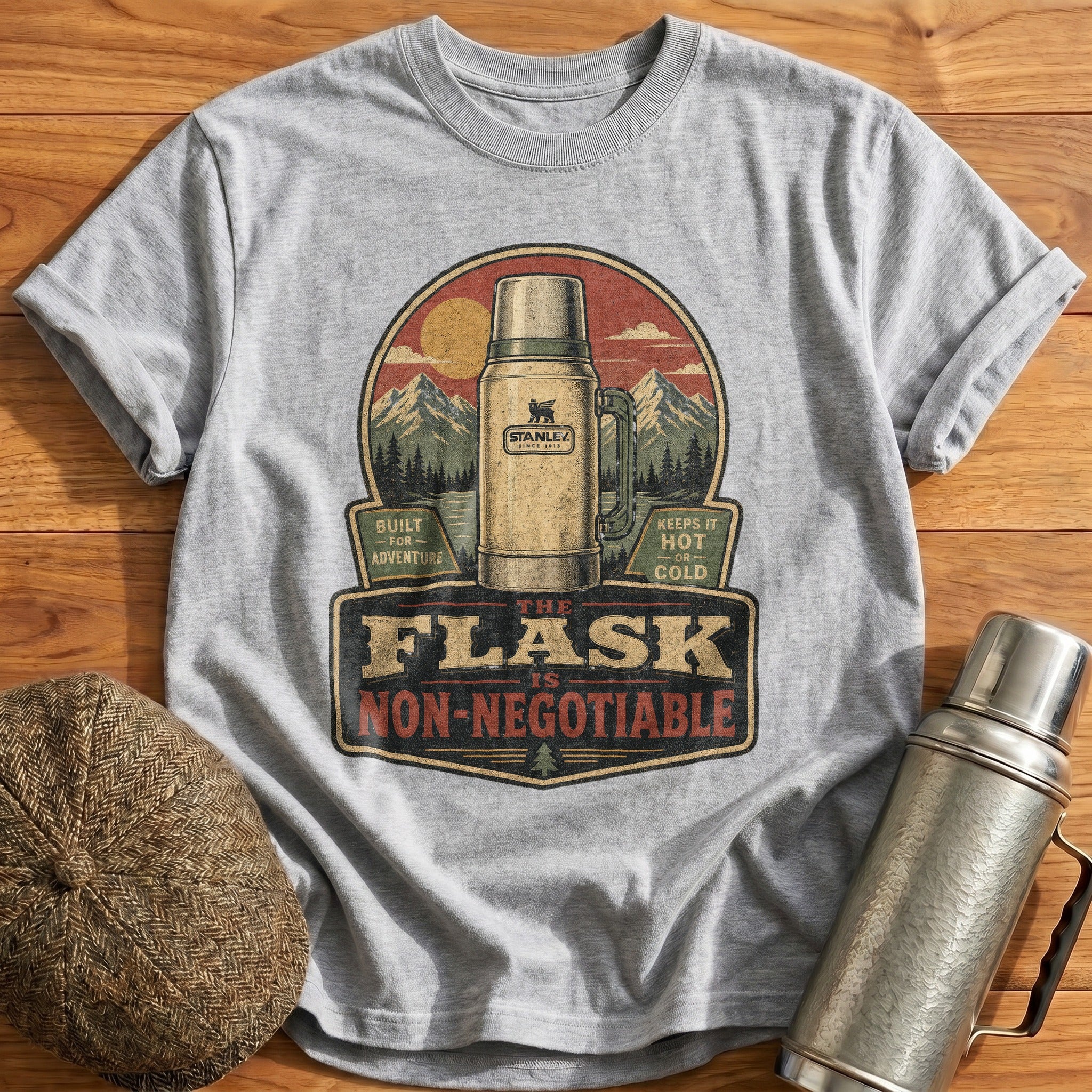 Flask Non-Negotiable T-Shirt - Sport Grey