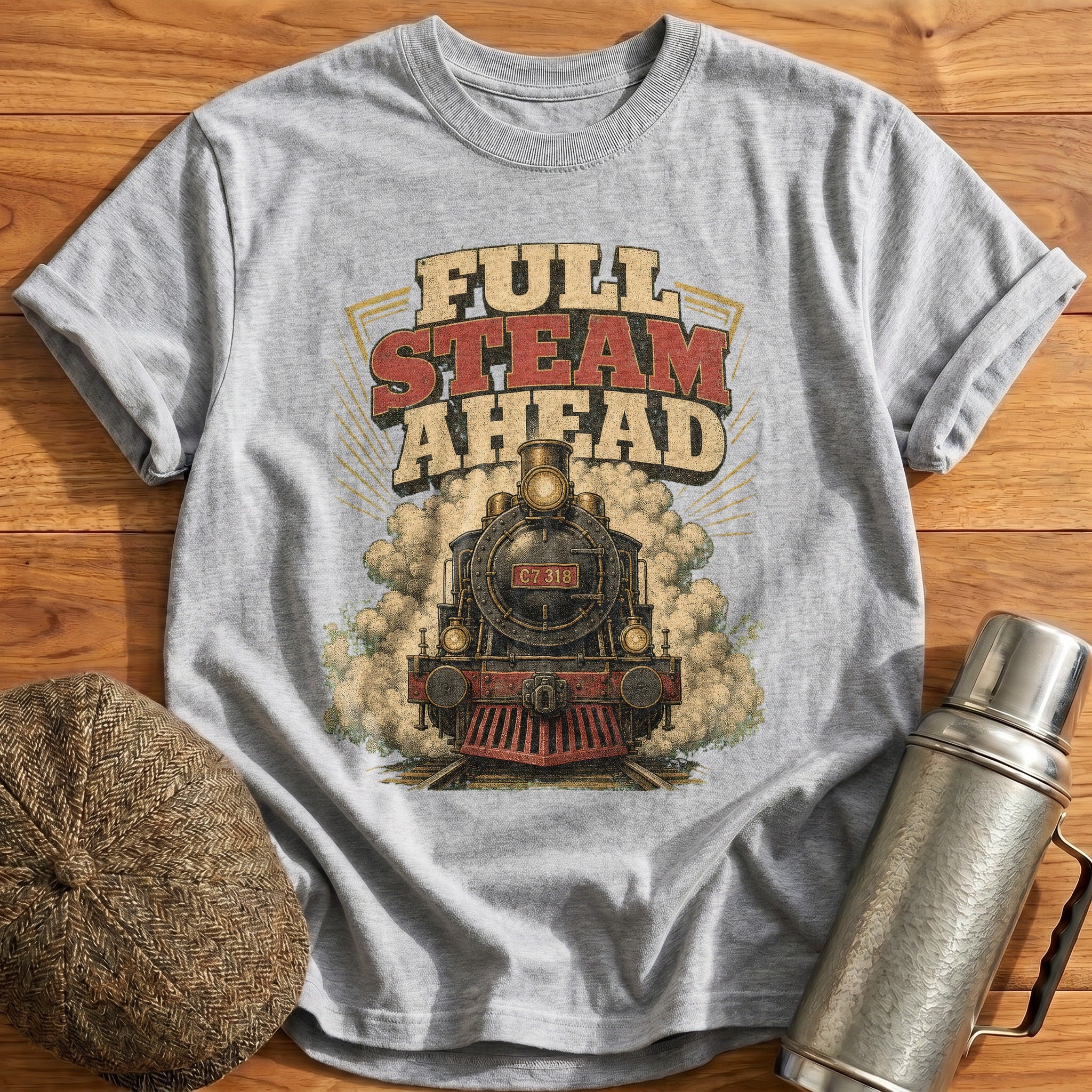 Full Steam Ahead T-Shirt - Sport Grey