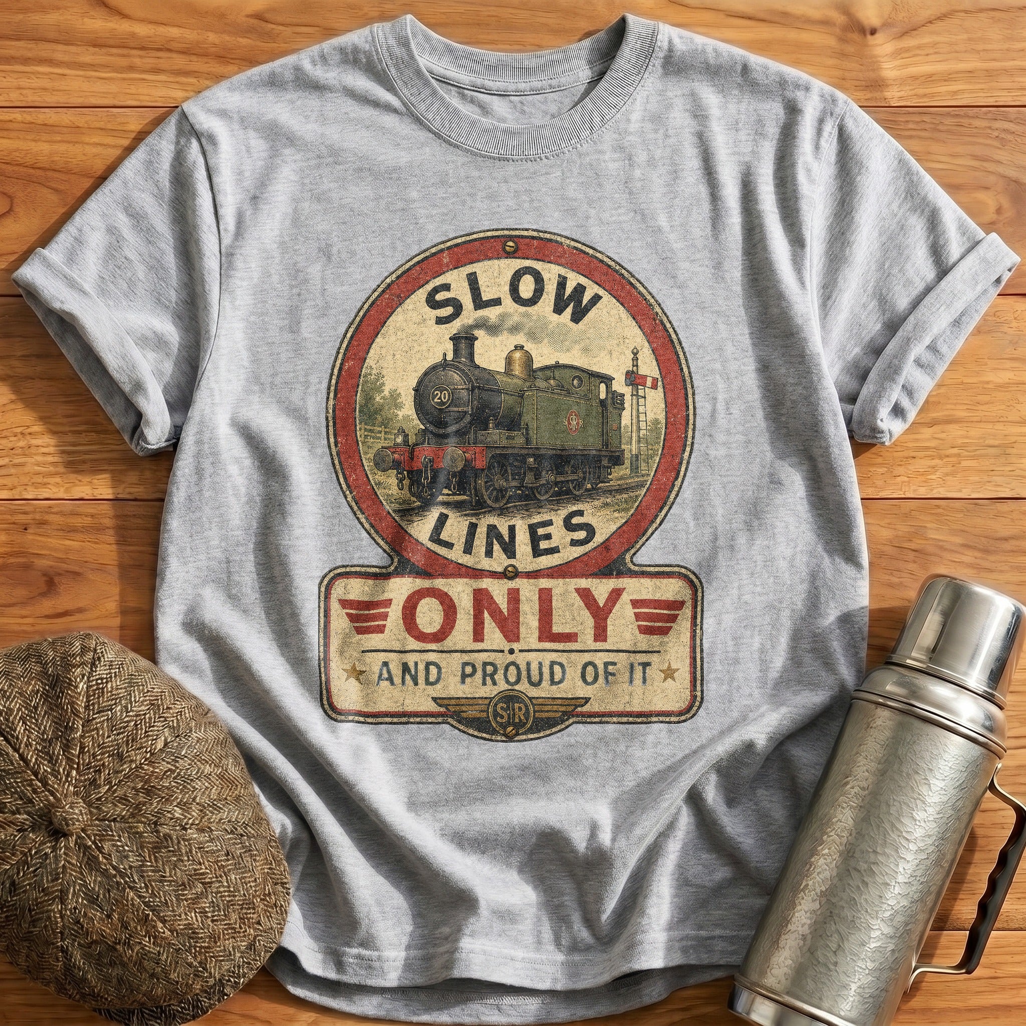Slow Lines Only T-Shirt - Sport Grey