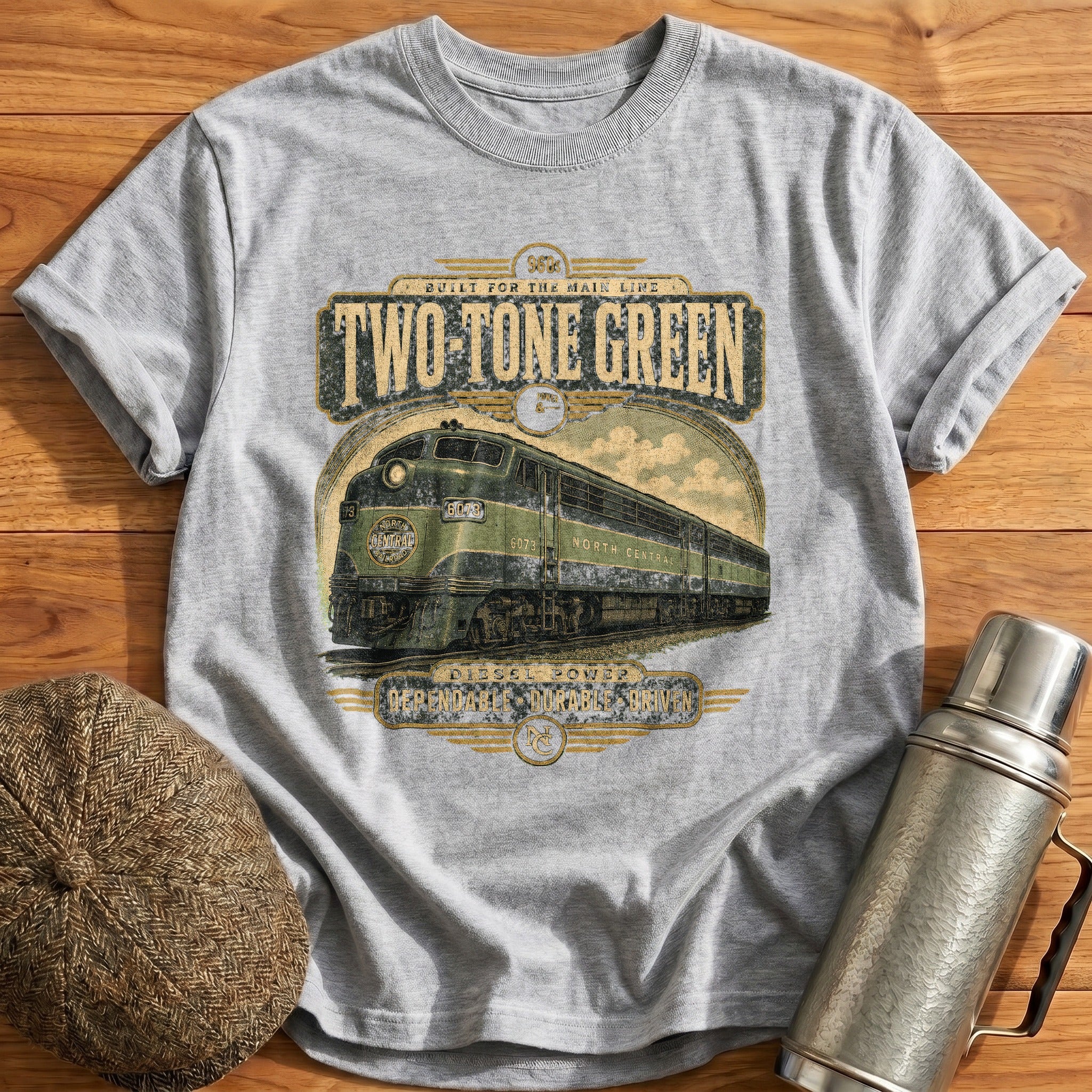 Two-Tone Green T-Shirt - Sport Grey