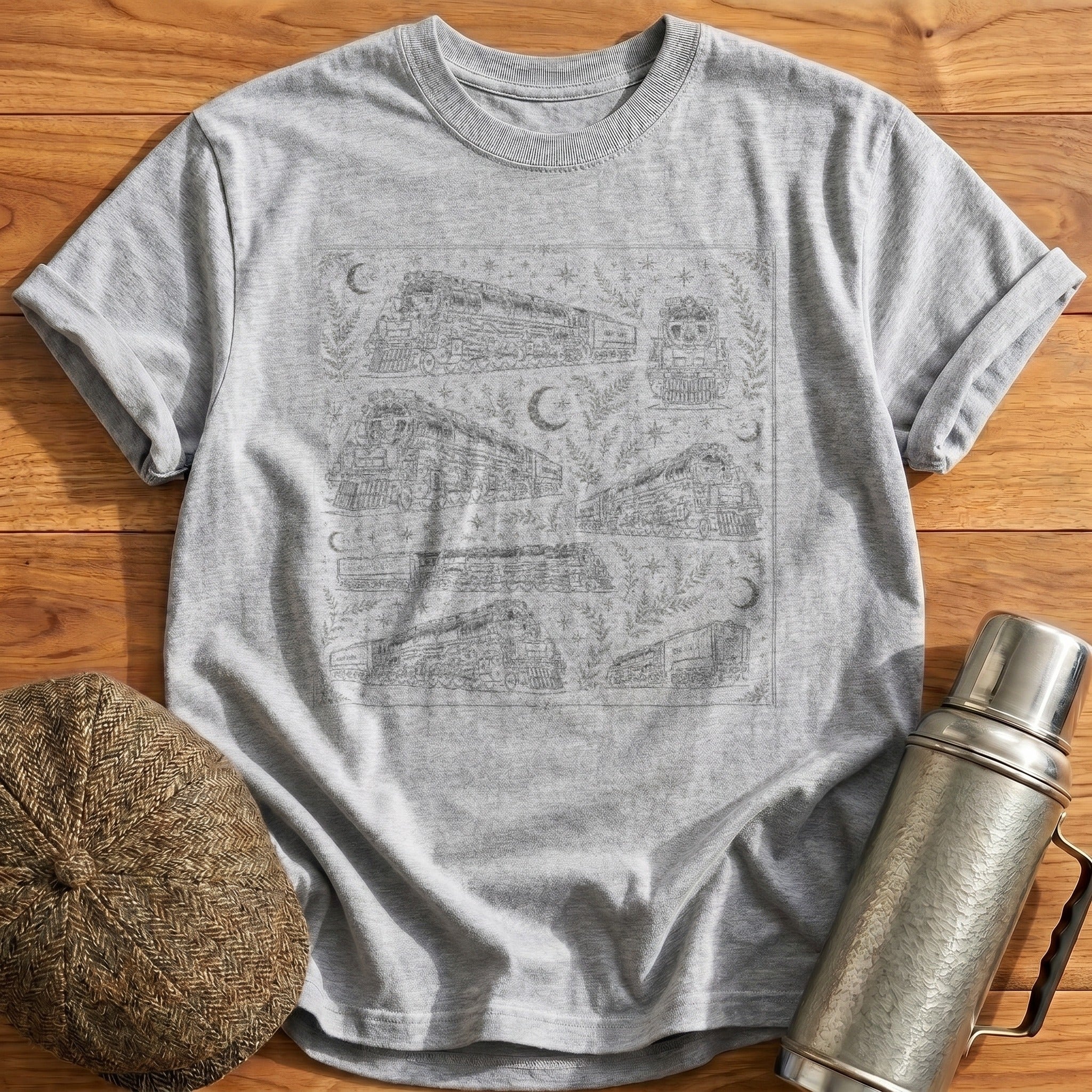 Union Pacific Big Boy Contained Print T-Shirt - Sport Grey