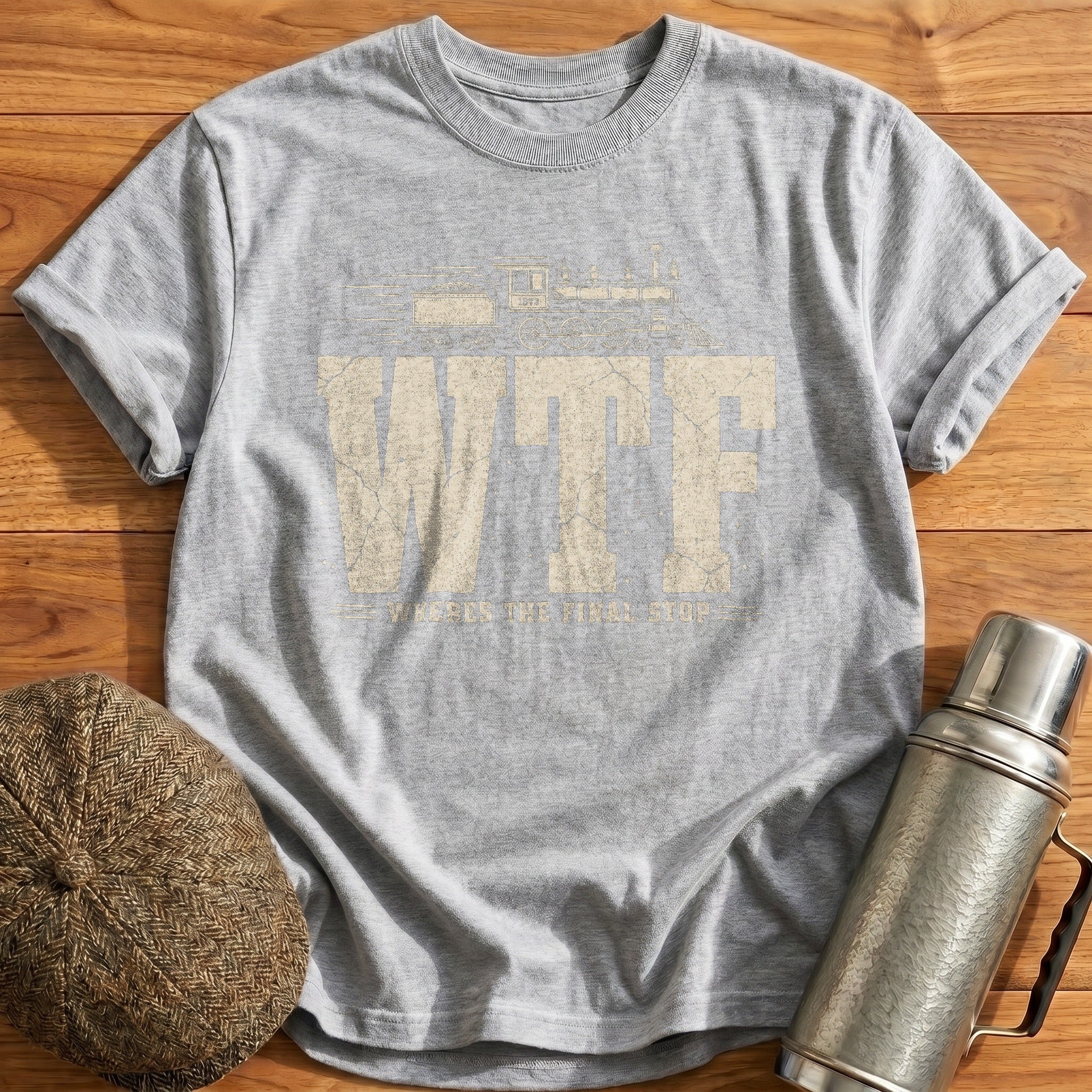 WTF Where's The Final Stop T-Shirt - Sport Grey
