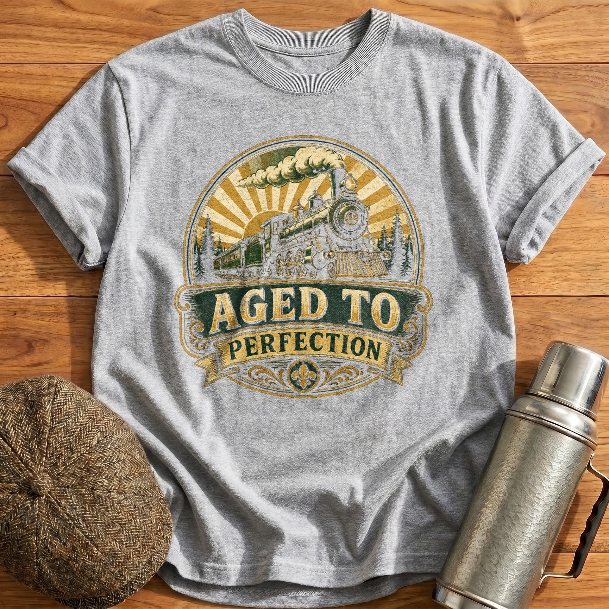 Aged to Perfection Train T-Shirt - Sport Grey