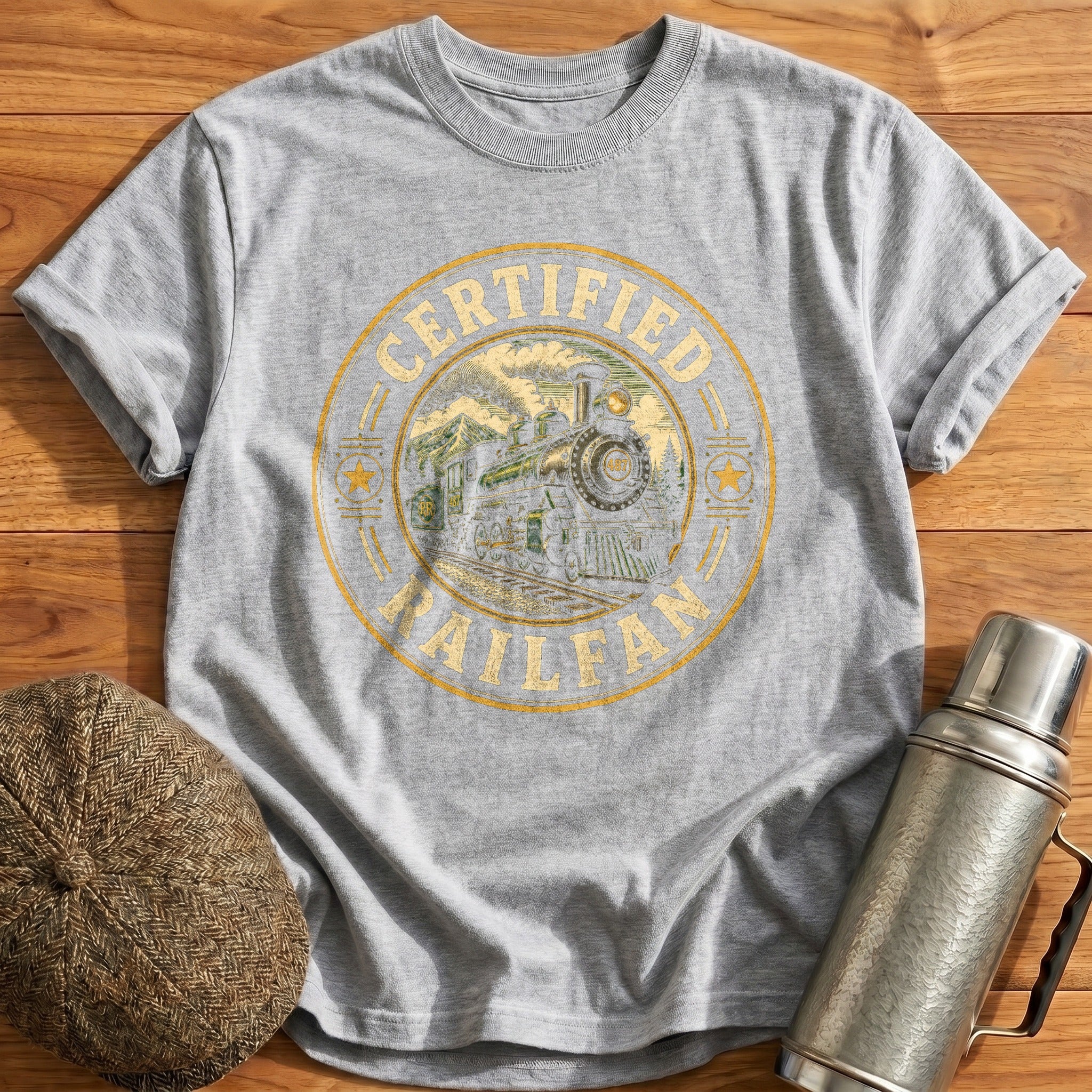 Certified Railfan T-Shirt - Sport Grey