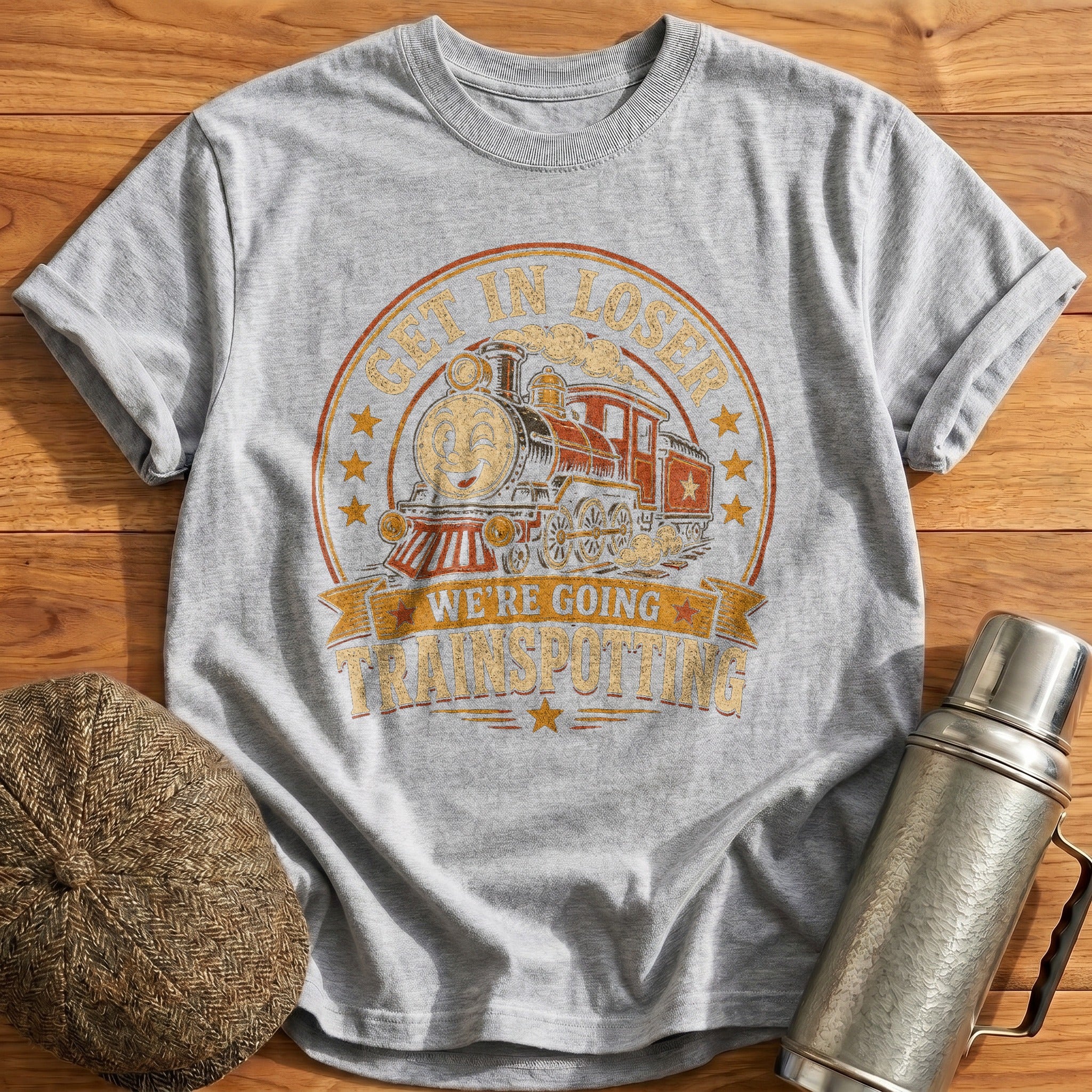 Get in Loser Trainspotting Emblem T-Shirt - Sport Grey
