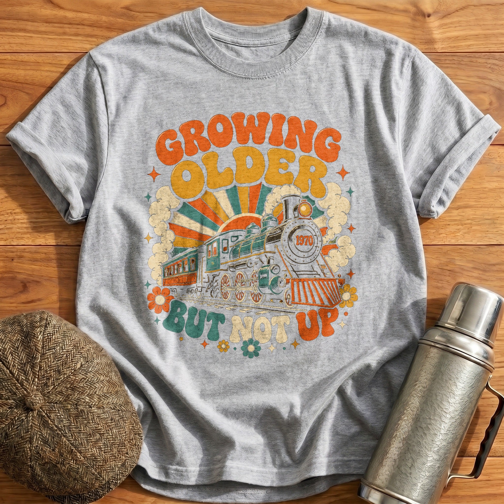Growing Older Groovy T-Shirt - Sport Grey