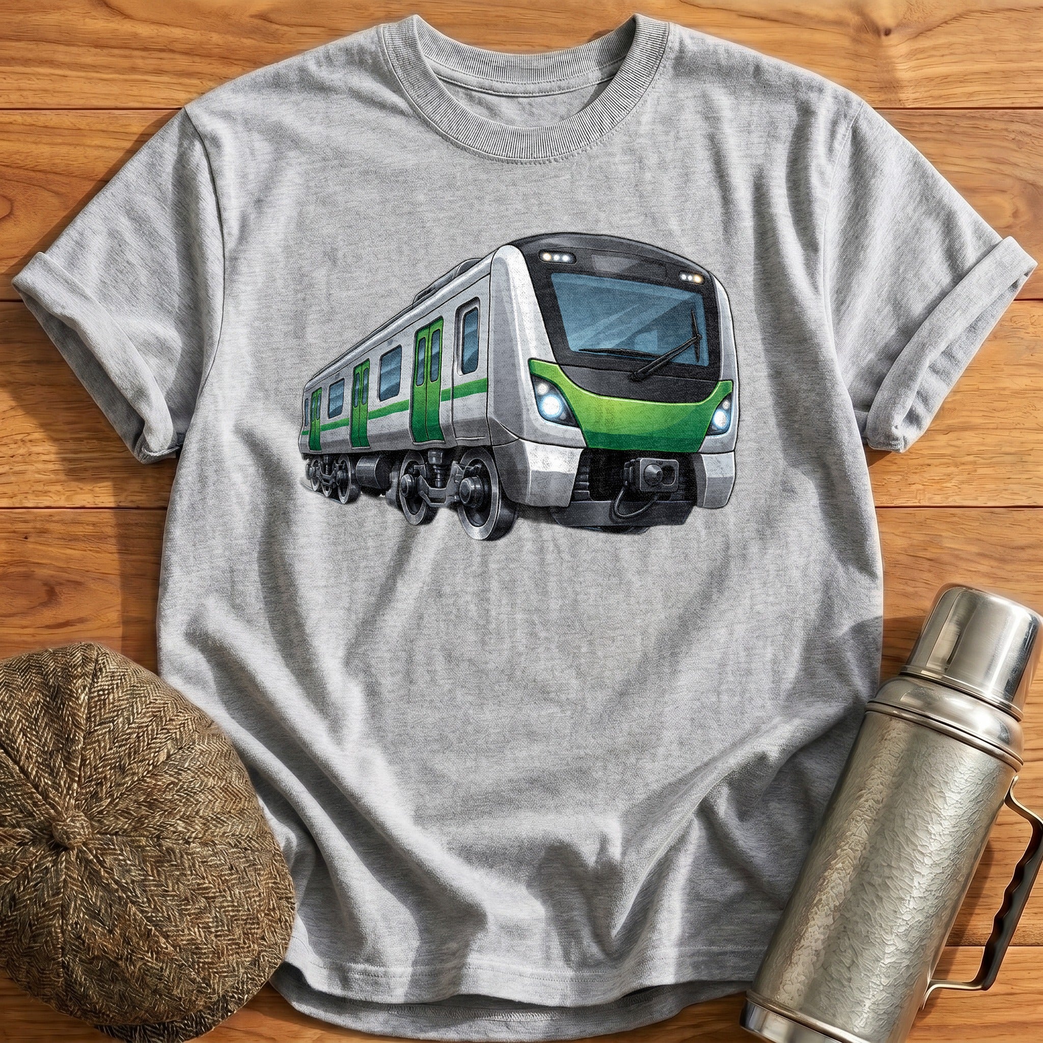 Metrotrain Front34 T-Shirt - Sport Grey