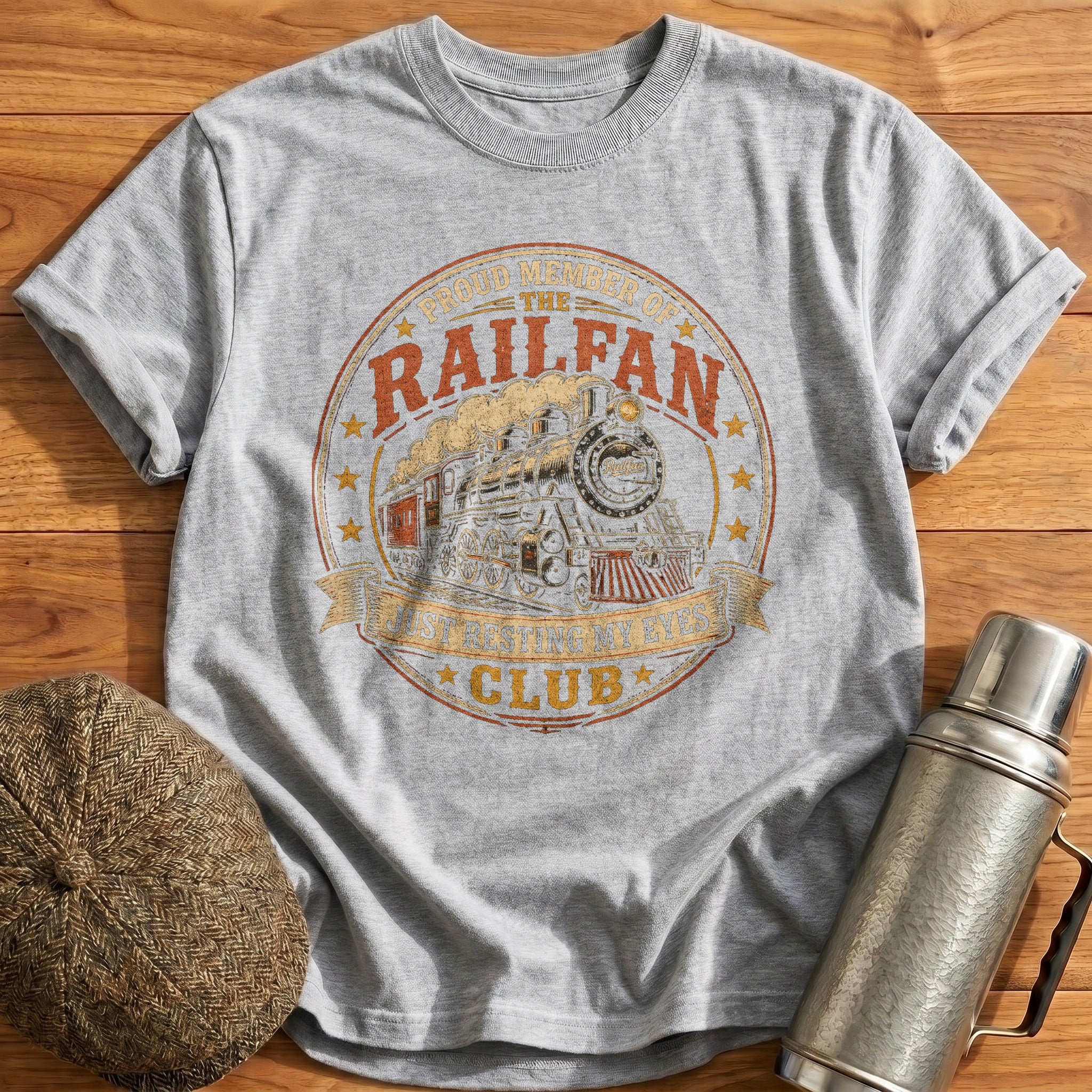 Resting Eyes Club Emblem T-Shirt - Sport Grey