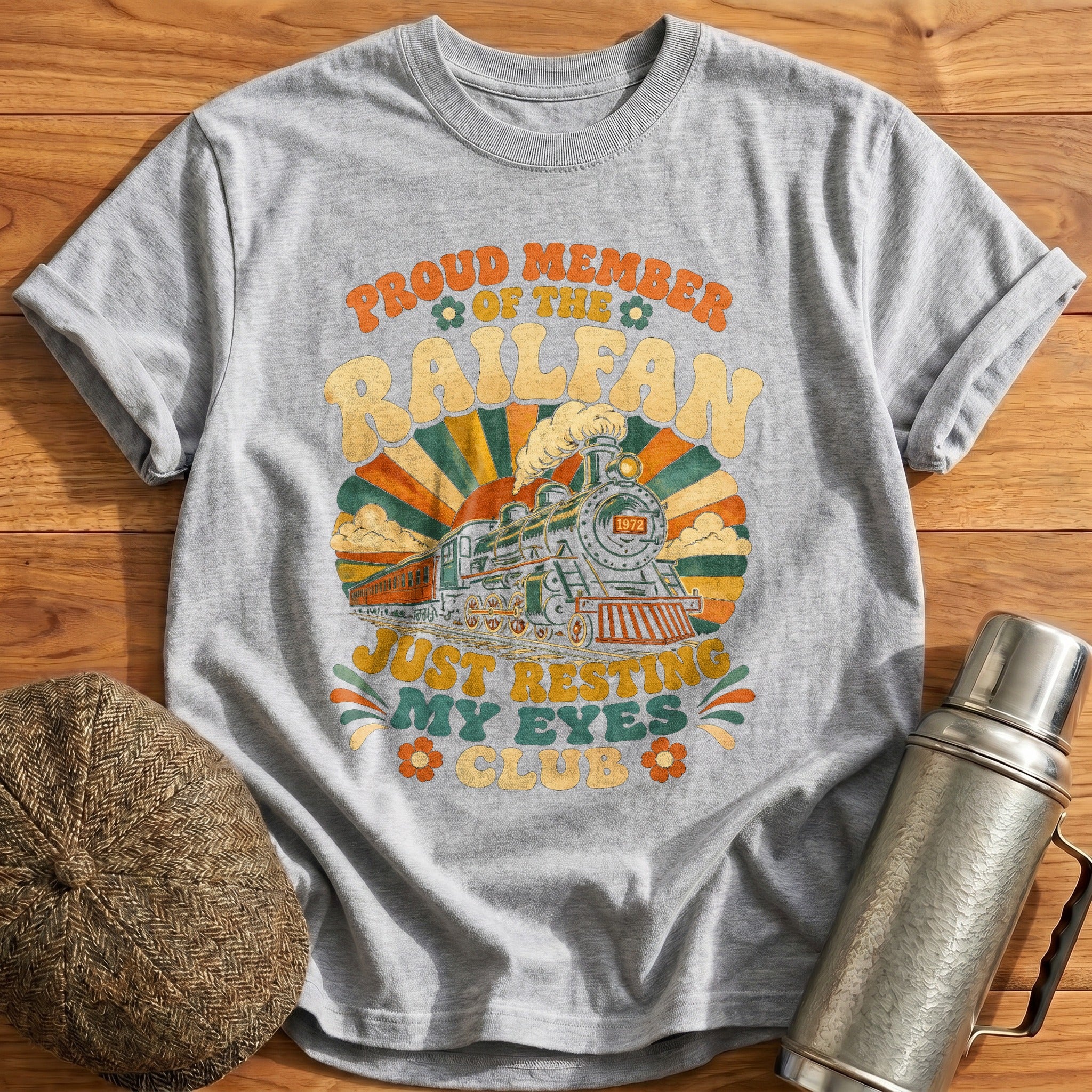 Resting Eyes Club Groovy T-Shirt - Sport Grey