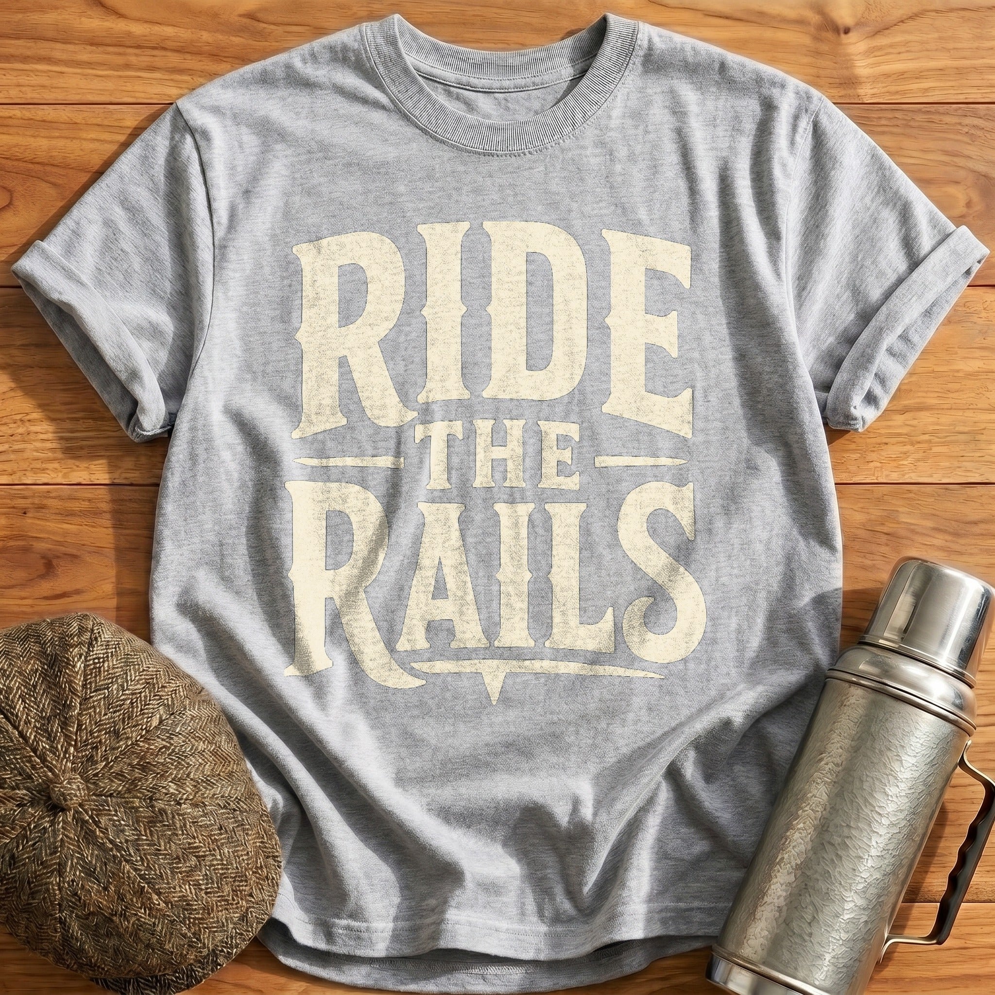 Ride the Rails Type T-Shirt - Sport Grey