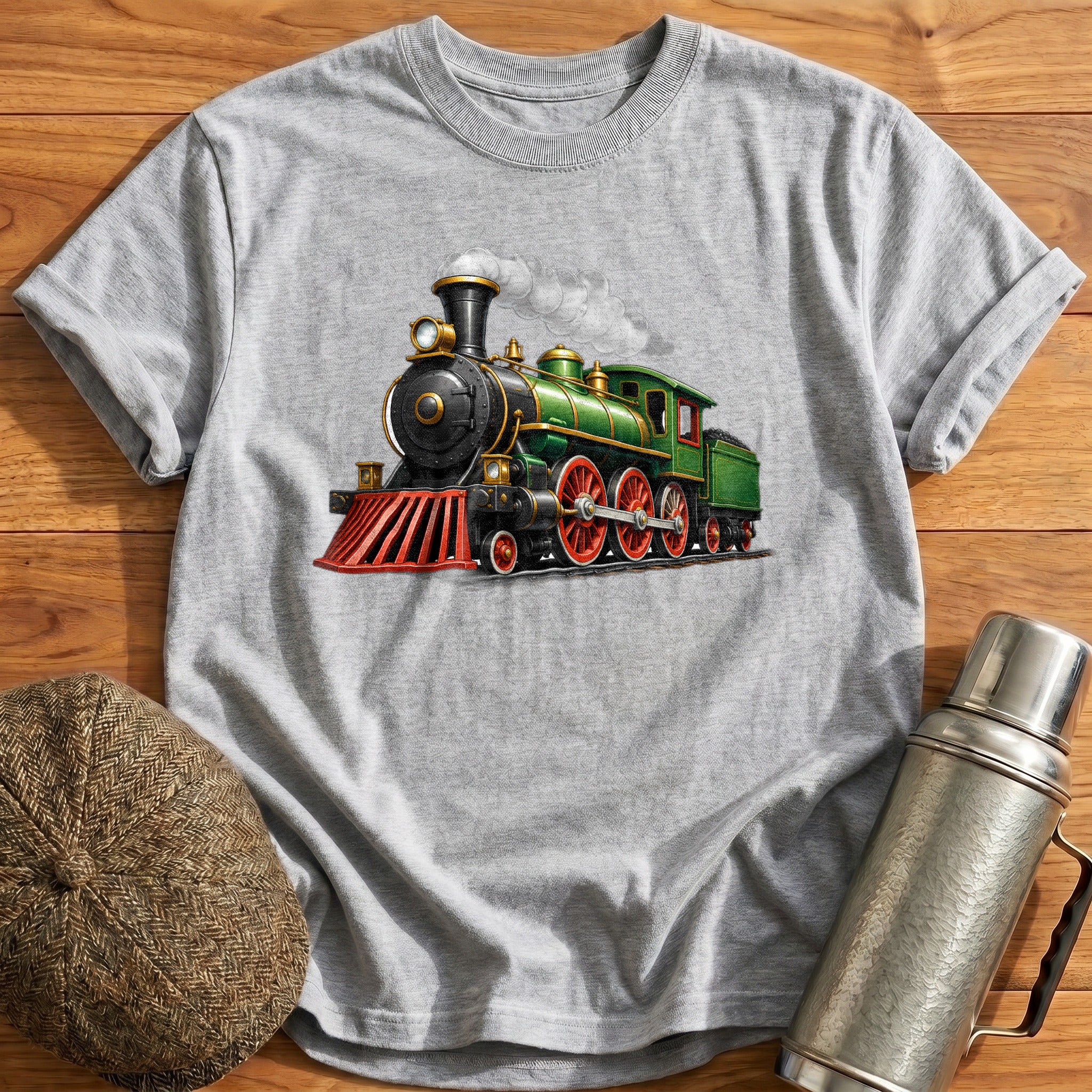 Steamloco Front34 T-Shirt - Sport Grey
