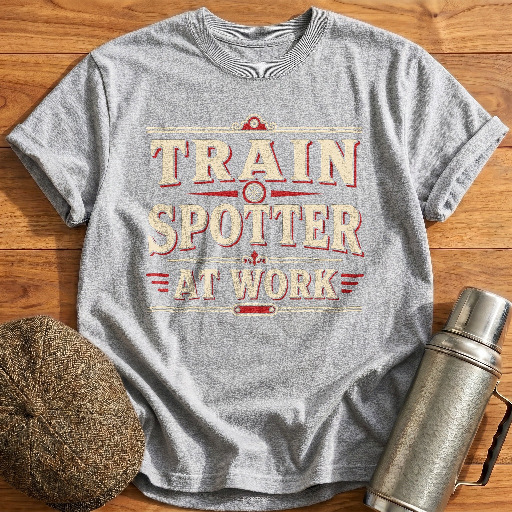Train Spotter at Work T-Shirt - Sport Grey