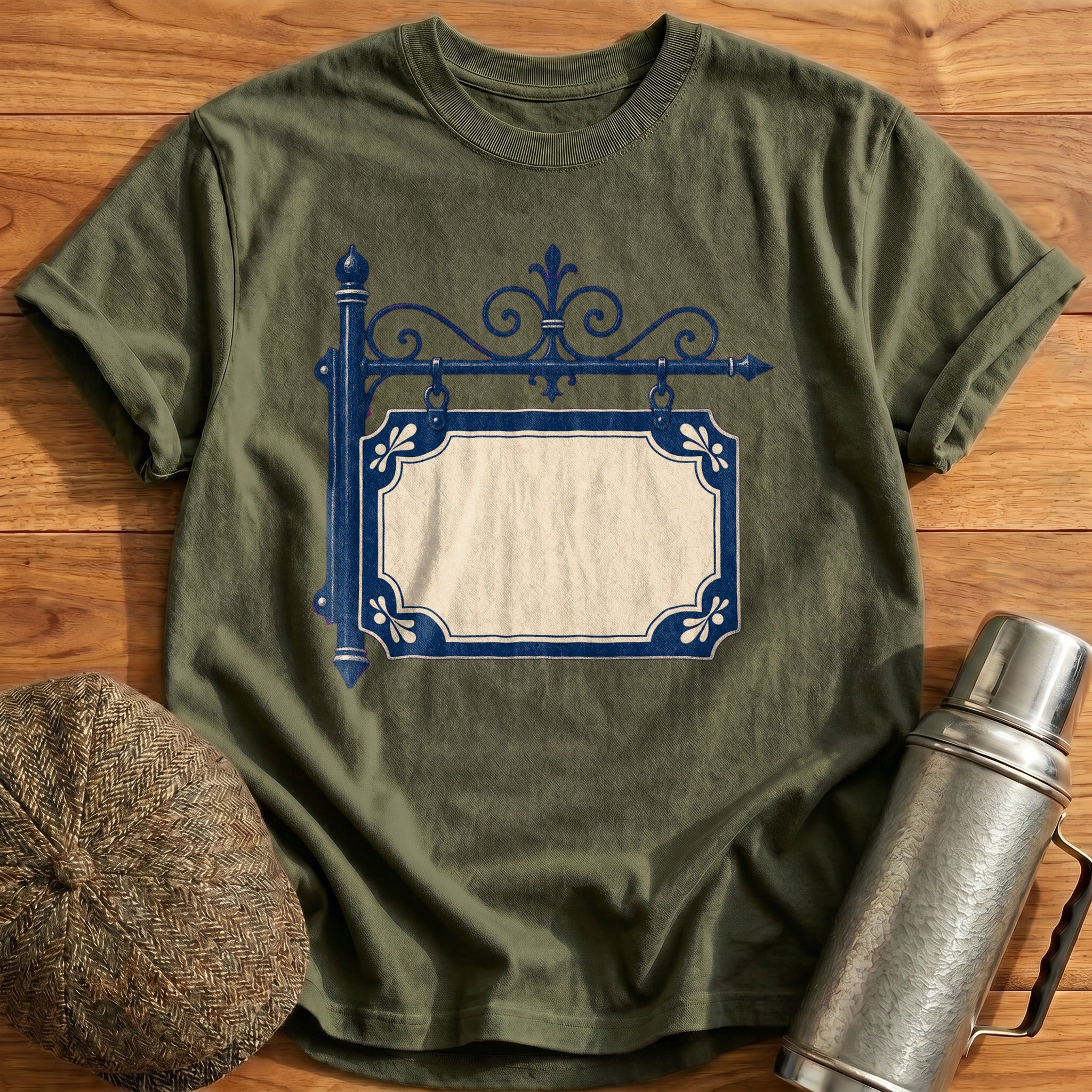 Enamel Station Sign T-Shirt - Military Green