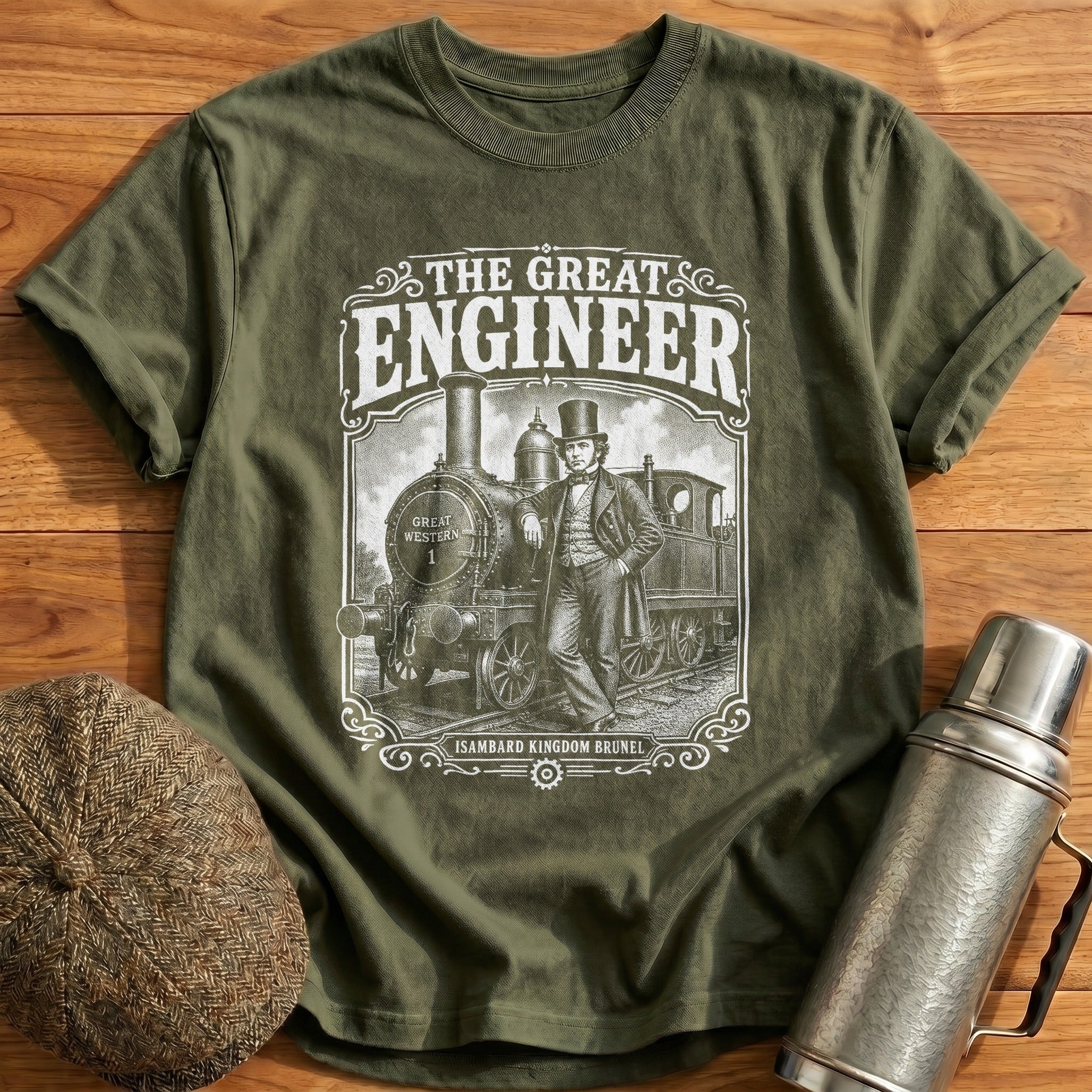 The Great Engineer T-Shirt - Military Green