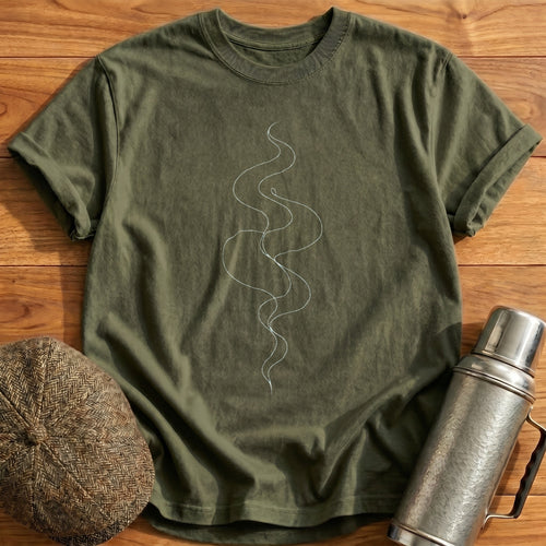 Curling Line Of Smoke T-Shirt - Military Green