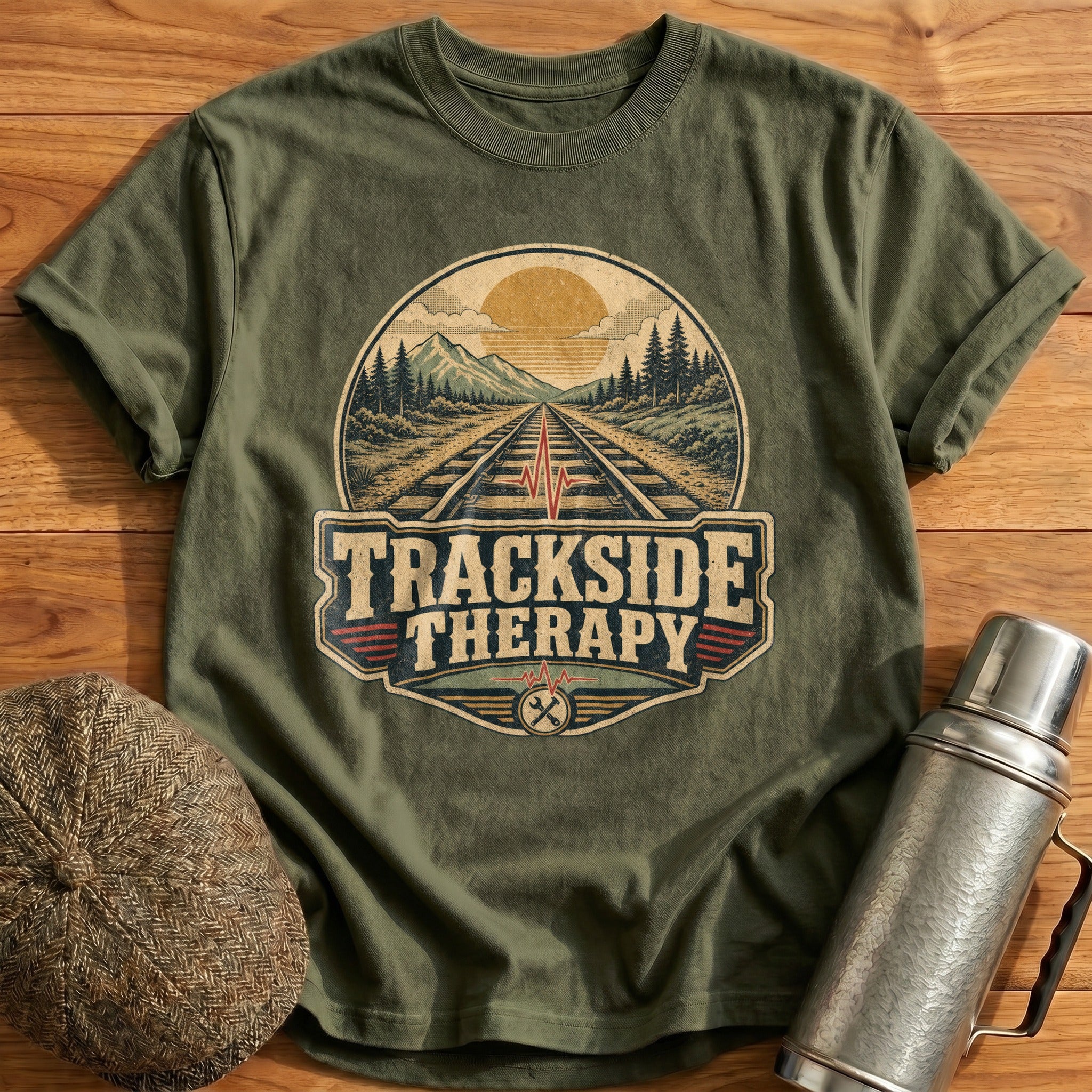 Trackside Therapy T-Shirt - Military Green