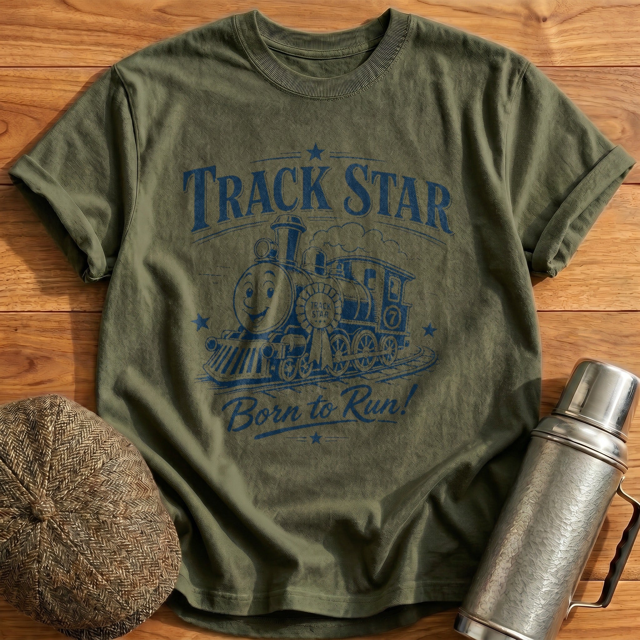 Track Star T-Shirt - Military Green