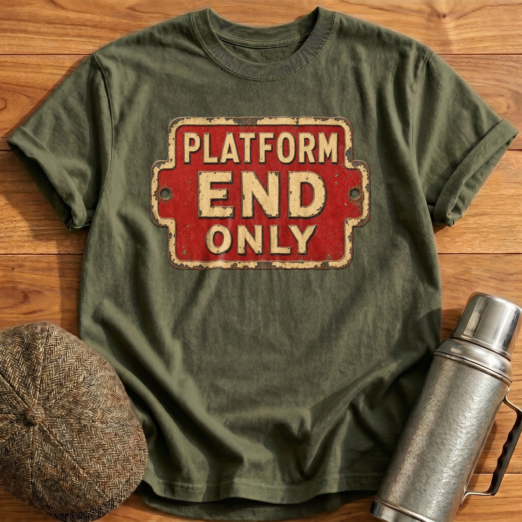 Platform End Only T-Shirt - Military Green