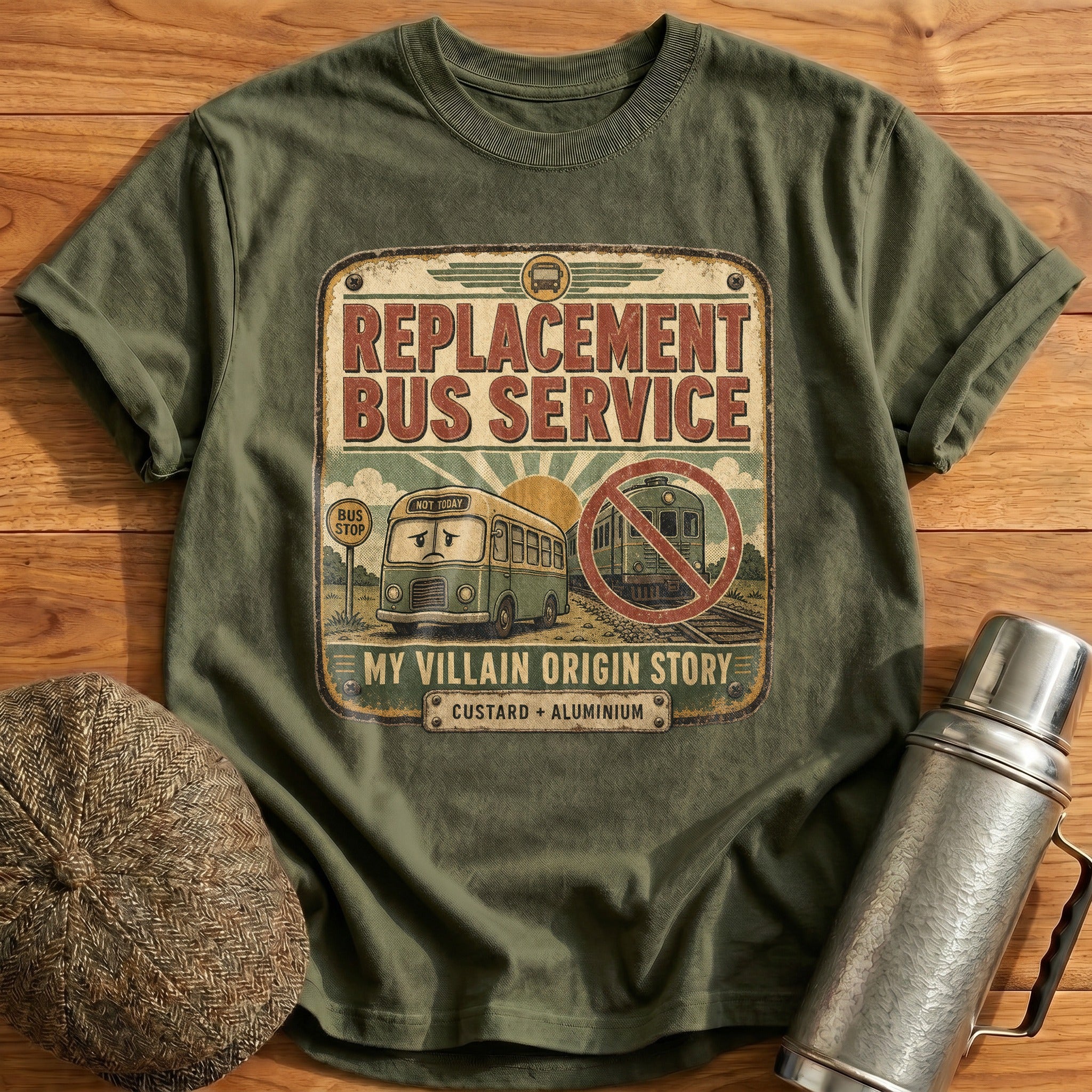Replacement Bus Service T-Shirt - Military Green
