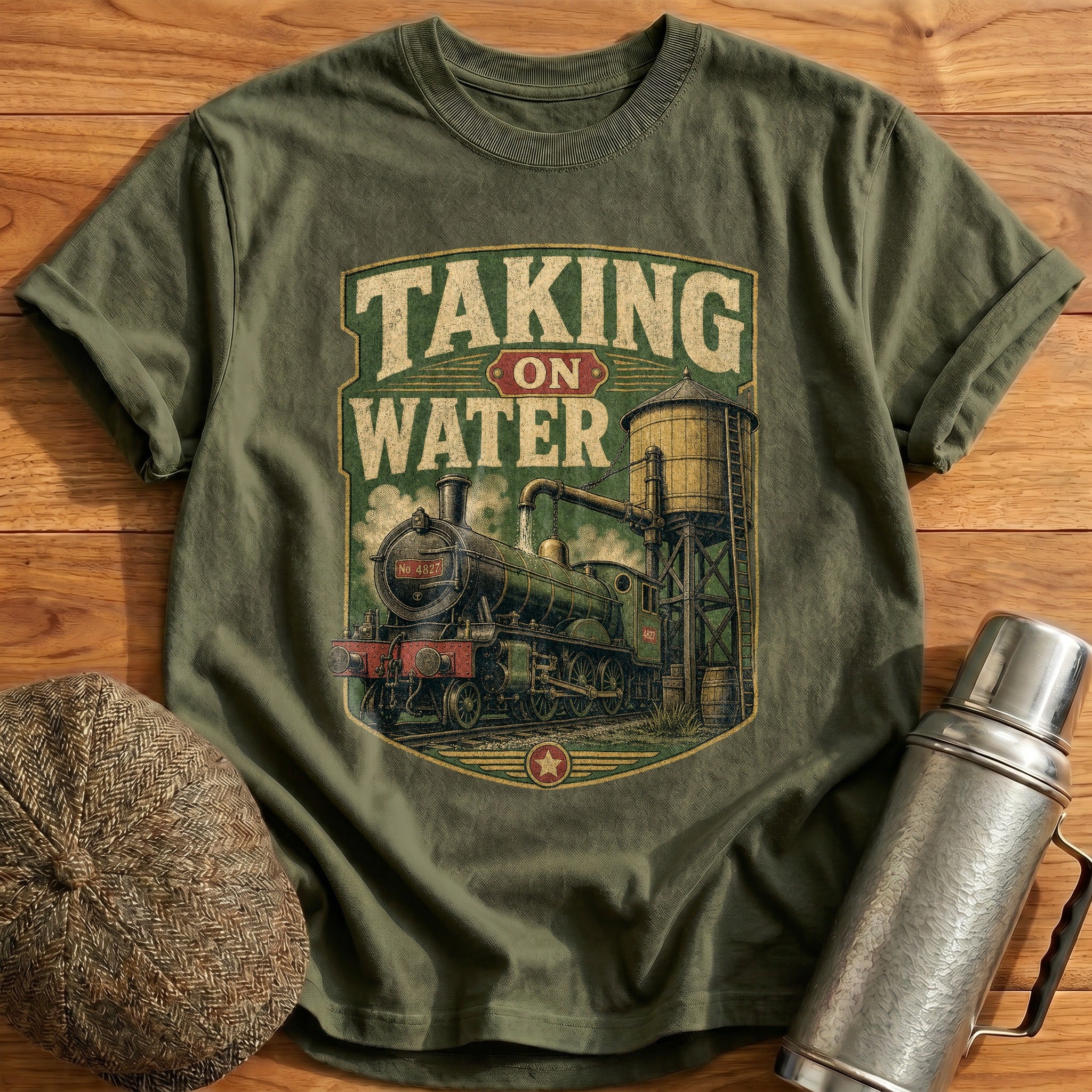 Taking on Water T-Shirt - Military Green