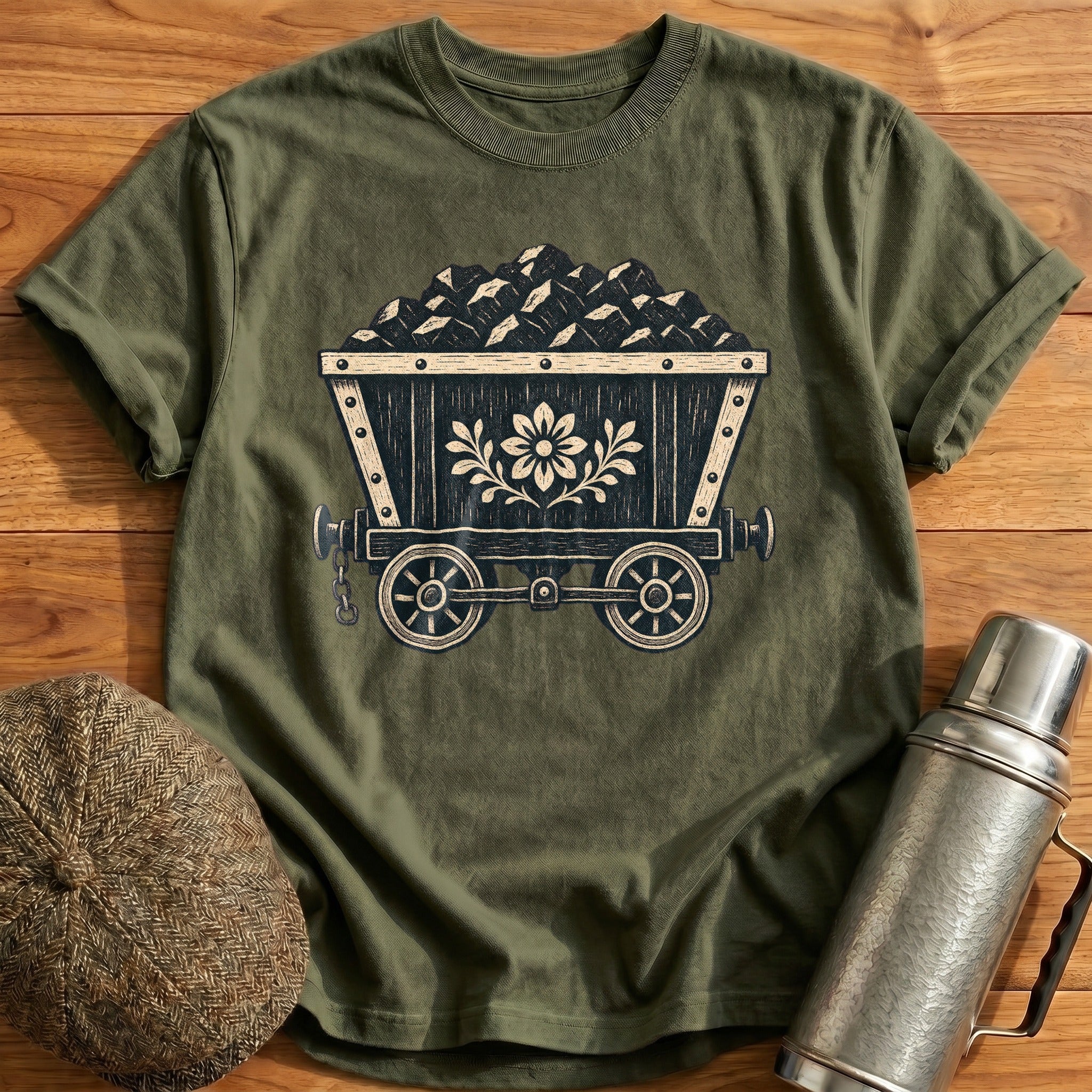 Coal Wagon T-Shirt - Military Green