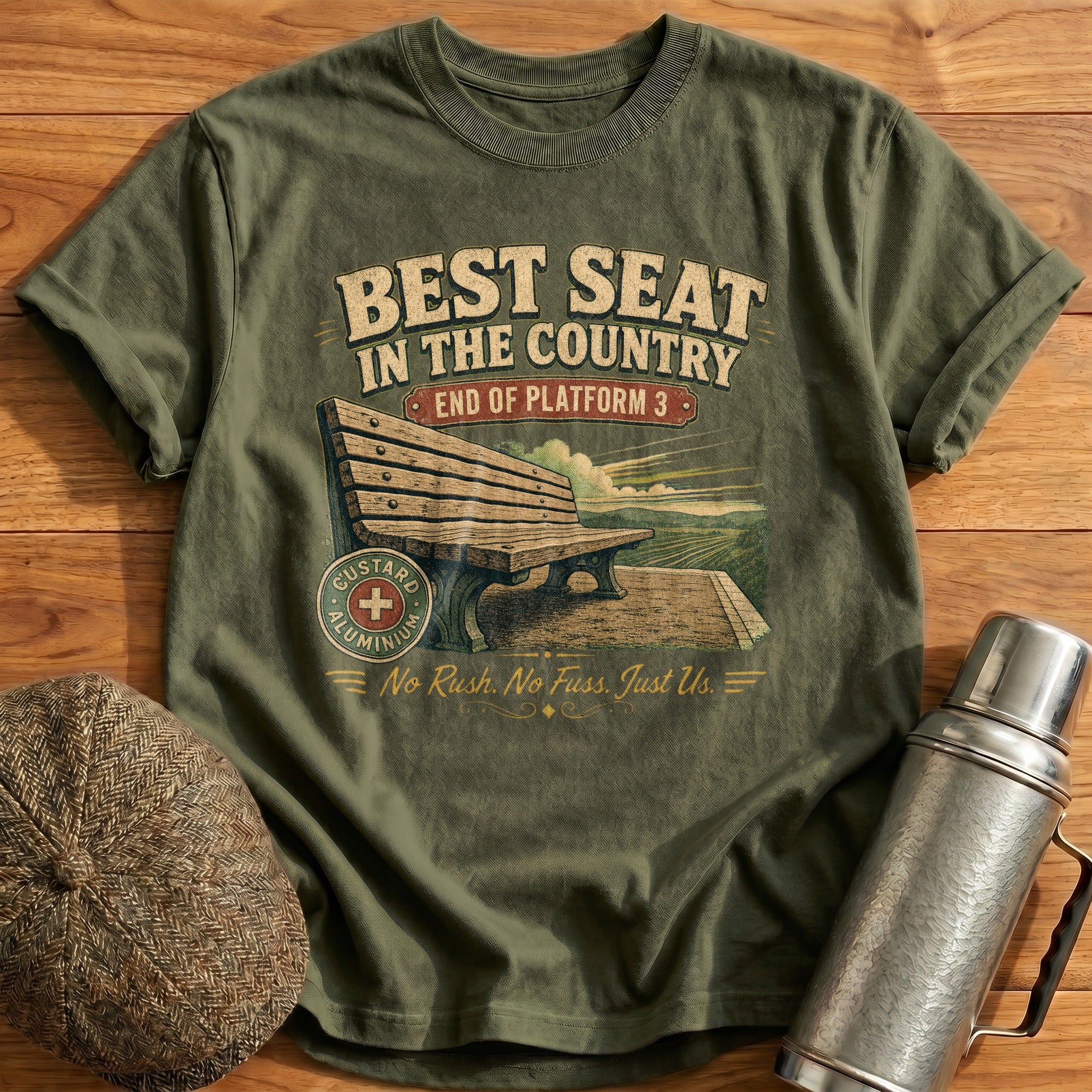 Best Seat in the Country T-Shirt - Military Green