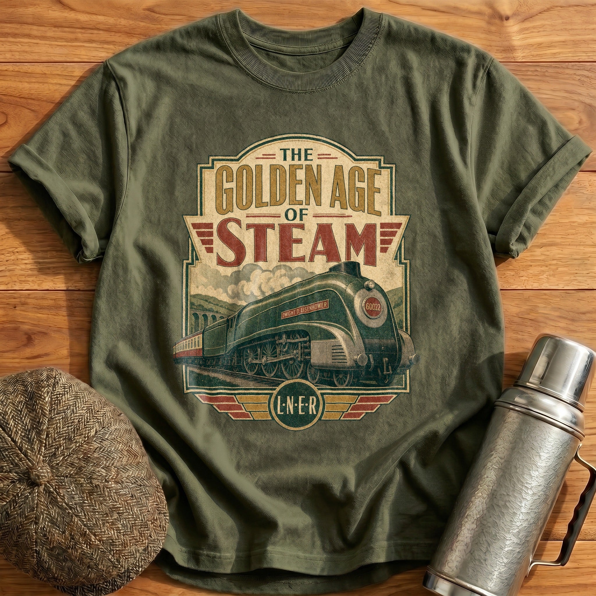 The Golden Age of Steam II T-Shirt - Military Green