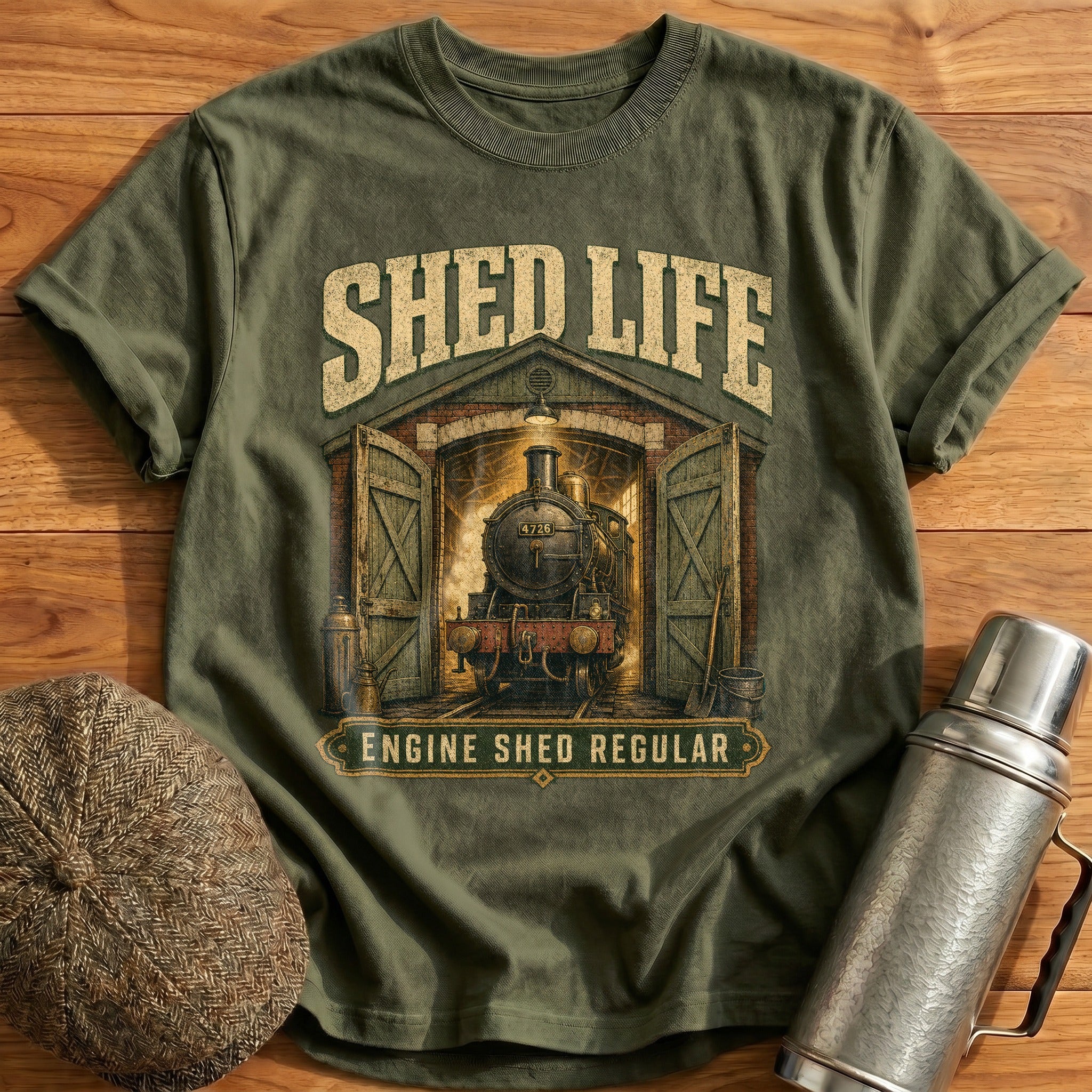 Shed Life T-Shirt - Military Green