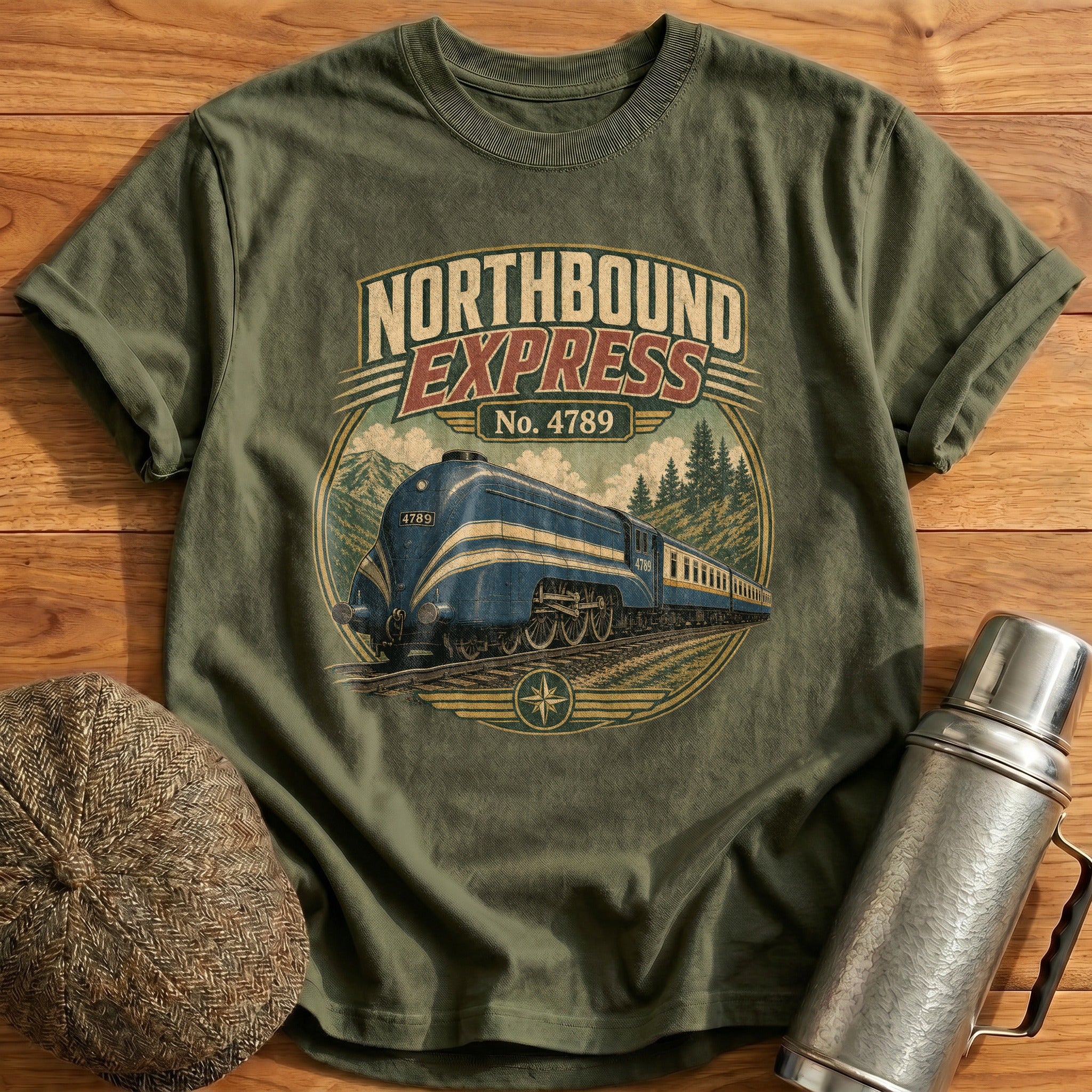 Northbound Express T-Shirt - Military Green