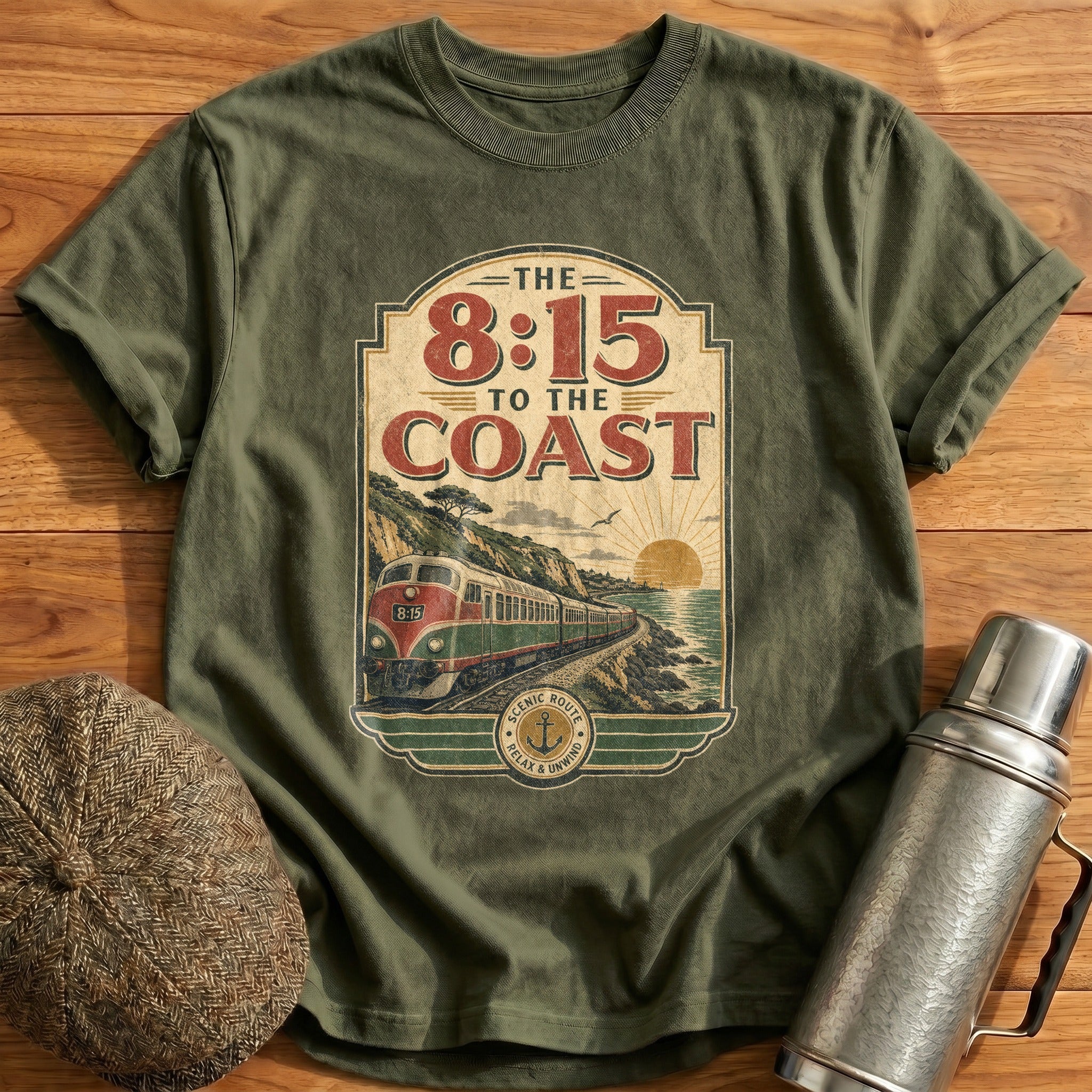 The 815 to the Coast II T-Shirt - Military Green