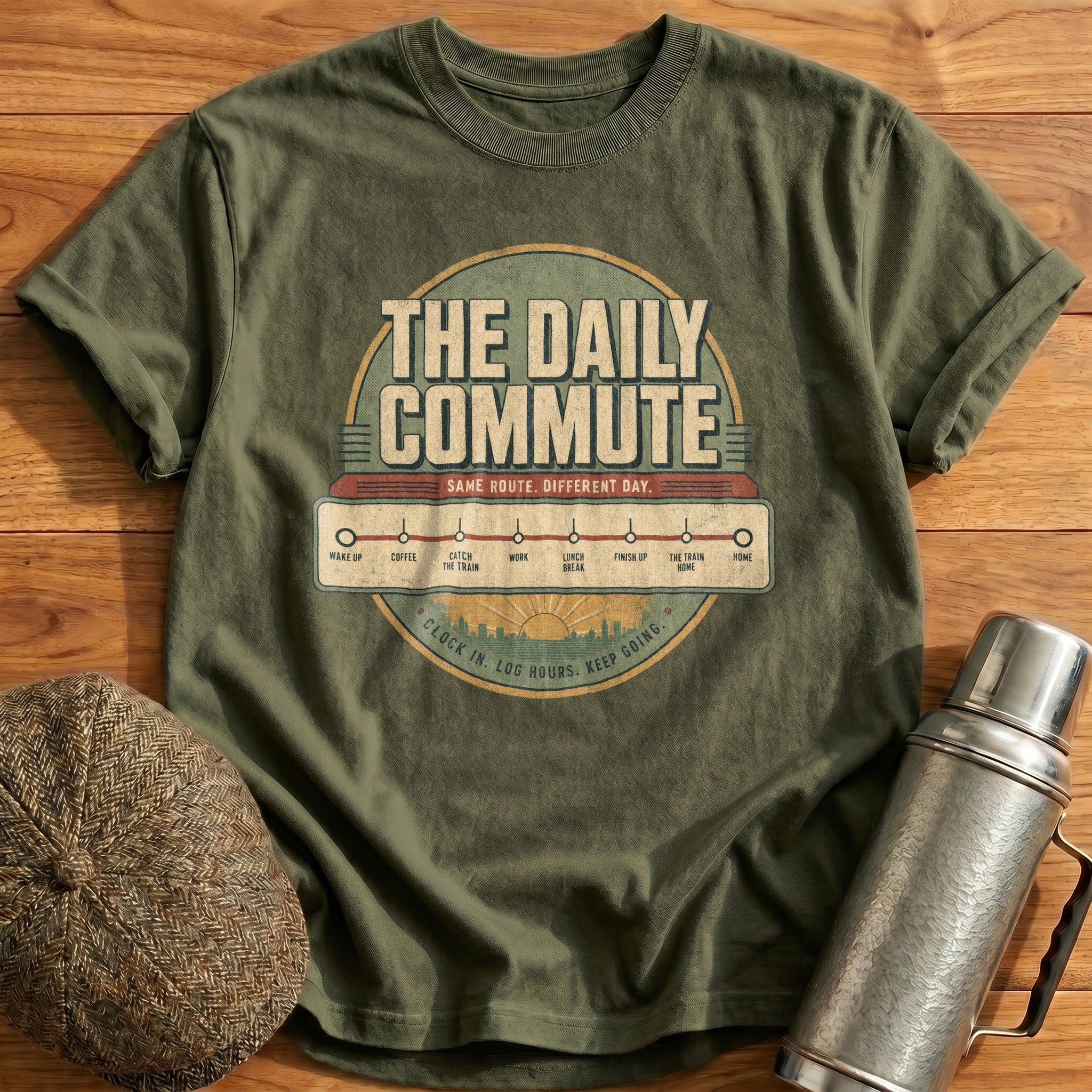 The Daily Commute T-Shirt - Military Green