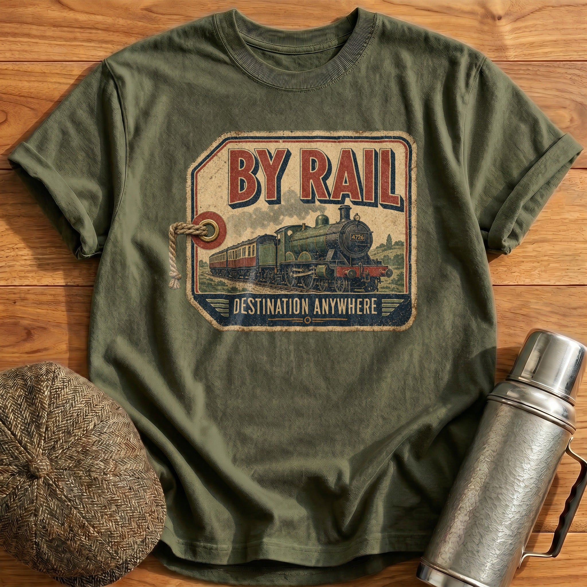 By Rail T-Shirt - Military Green