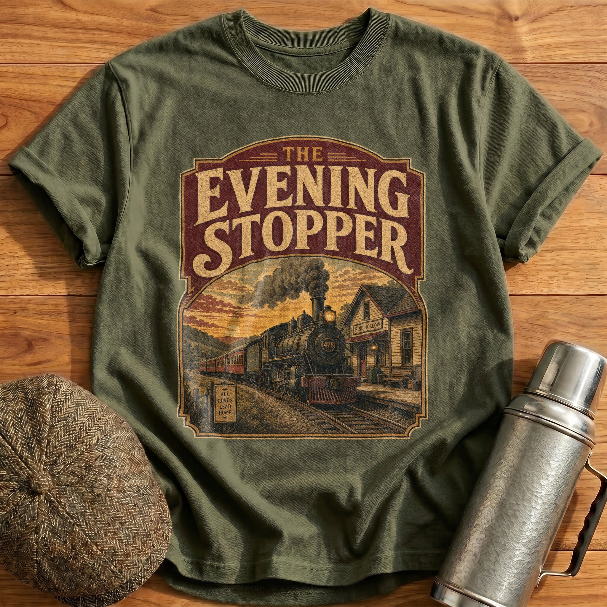 The Evening Stopper T-Shirt - Military Green