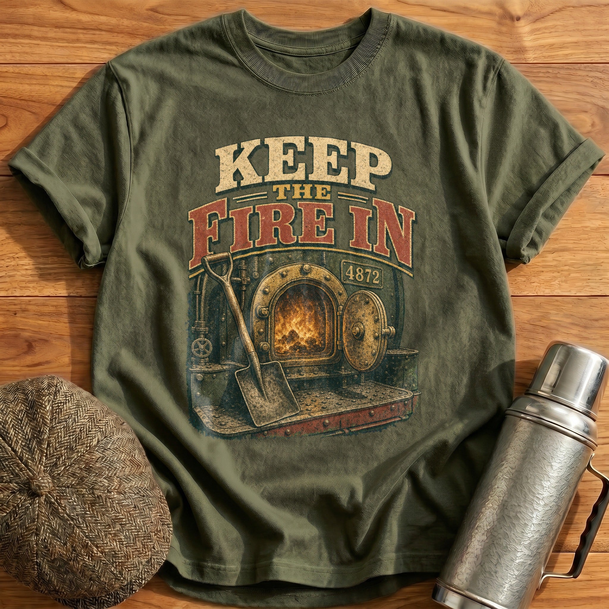Keep the Fire in T-Shirt - Military Green