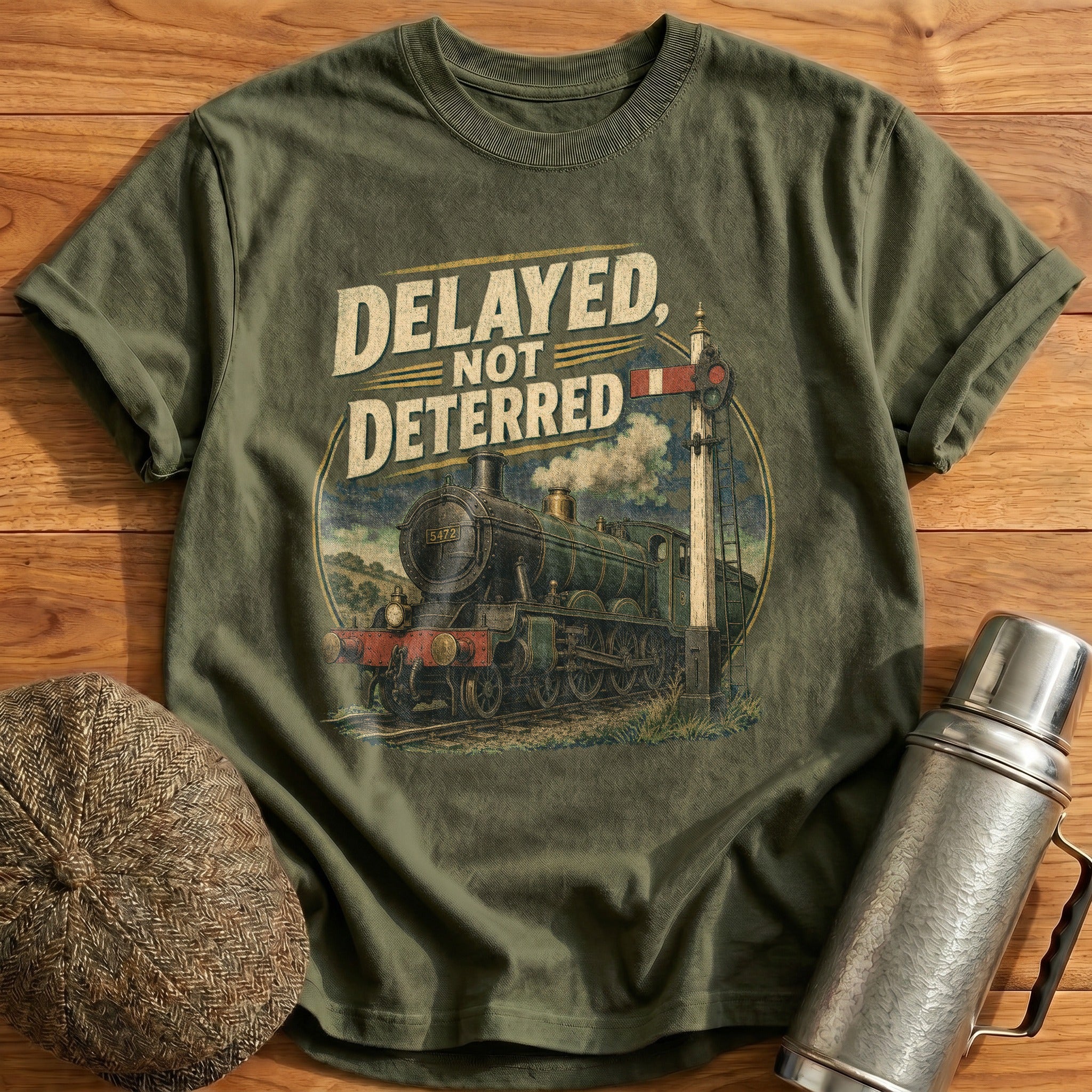 Delayed, not Deterred T-Shirt - Military Green