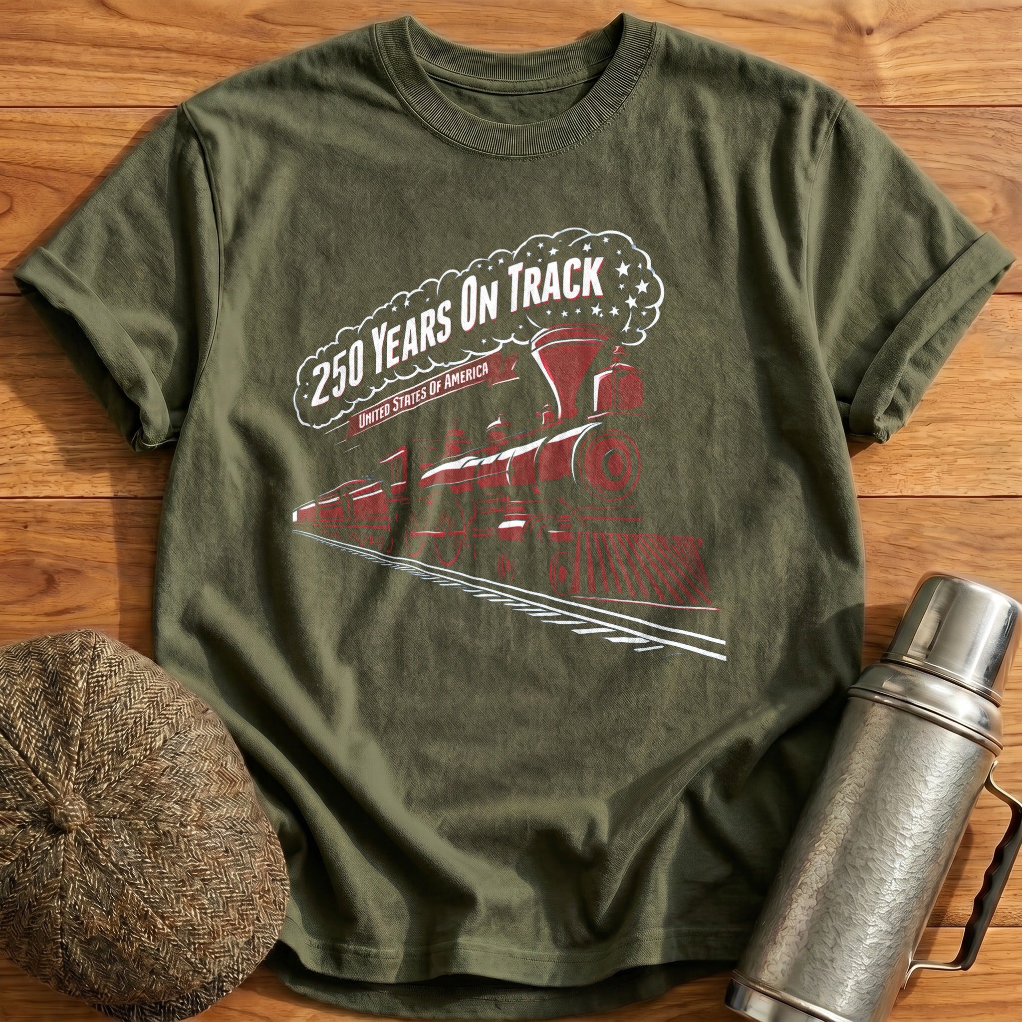 Years On Track Clean T-Shirt - Military Green