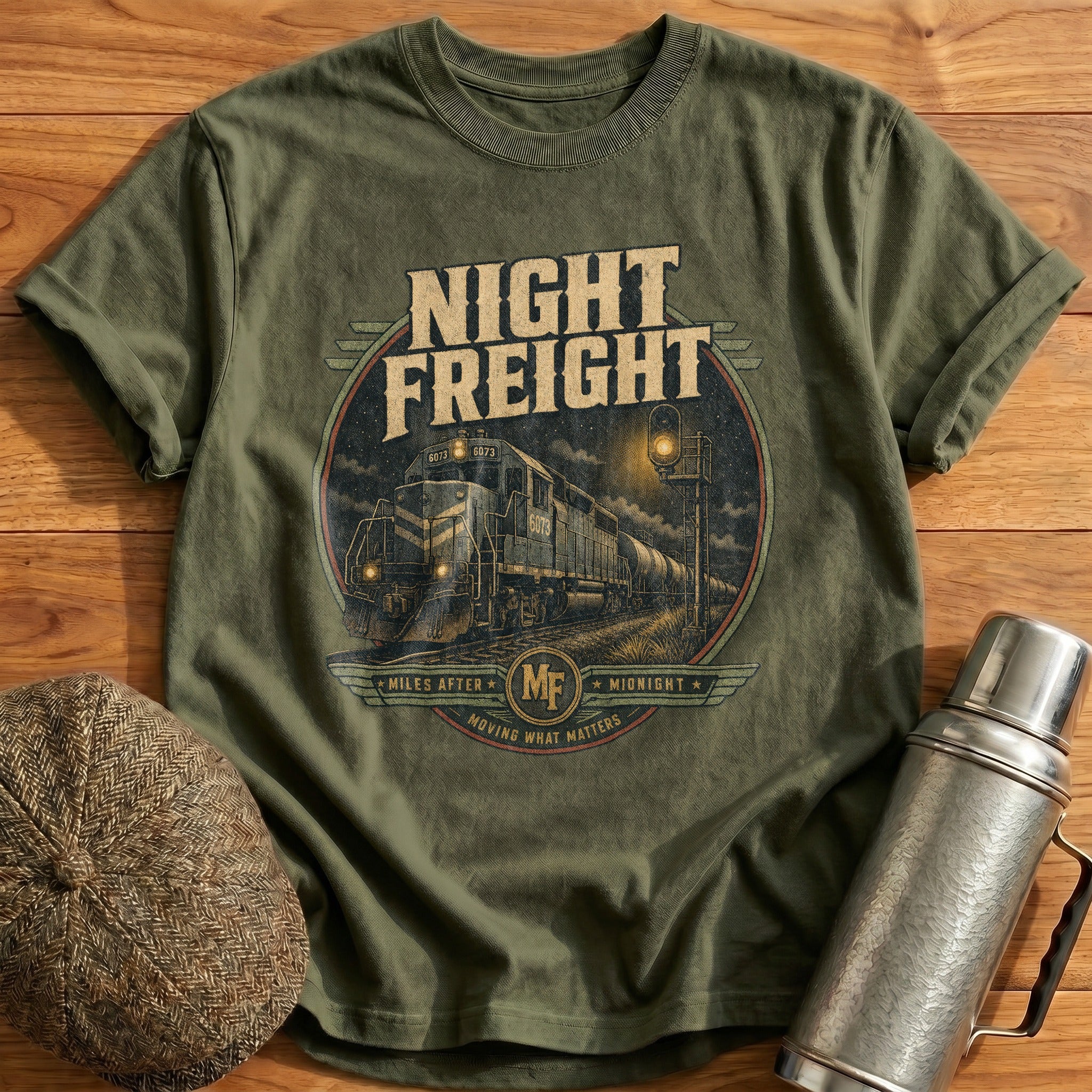 Night Freight T-Shirt - Military Green